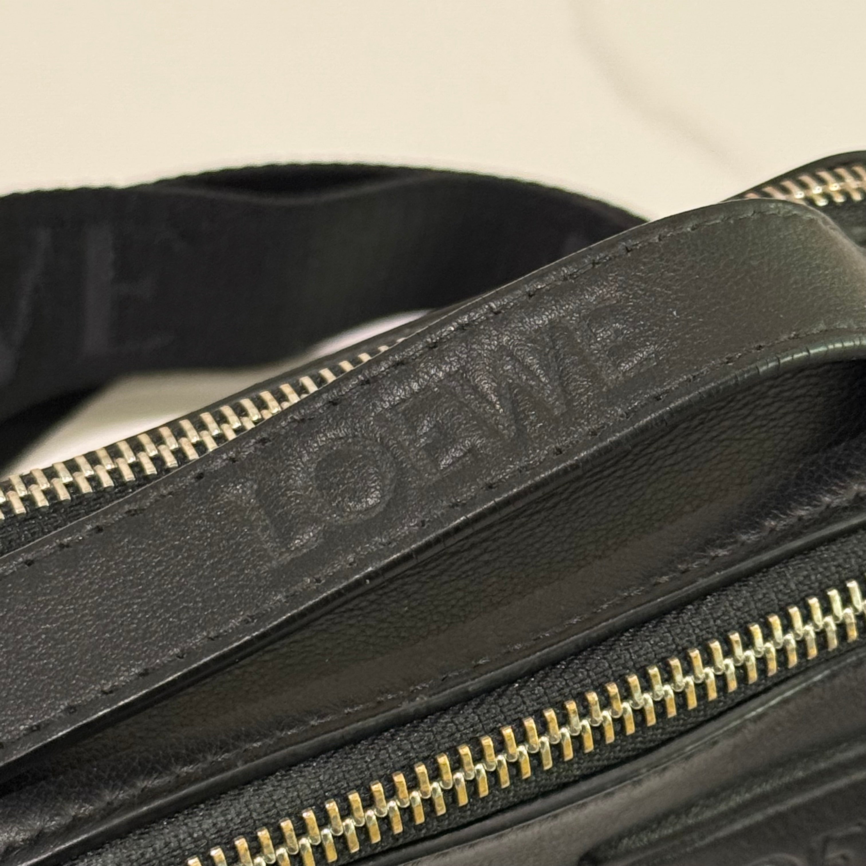 LOEWE BLACK EMBOSSED CAMERA BAG