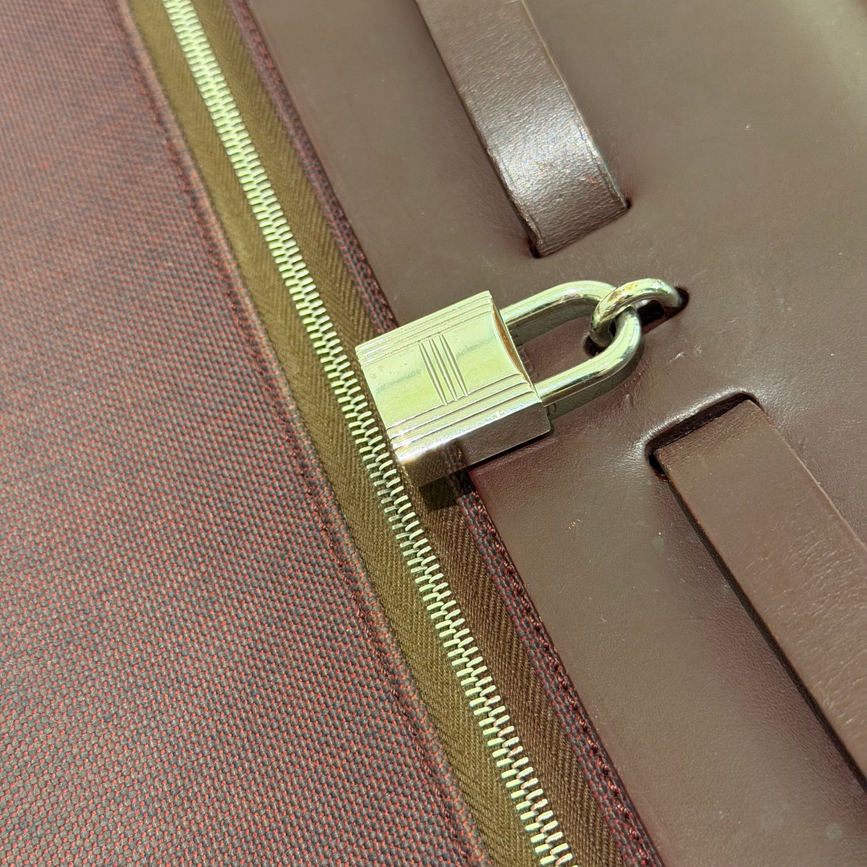 Hermes Herbag 39 Burgundy with Silver Hardware