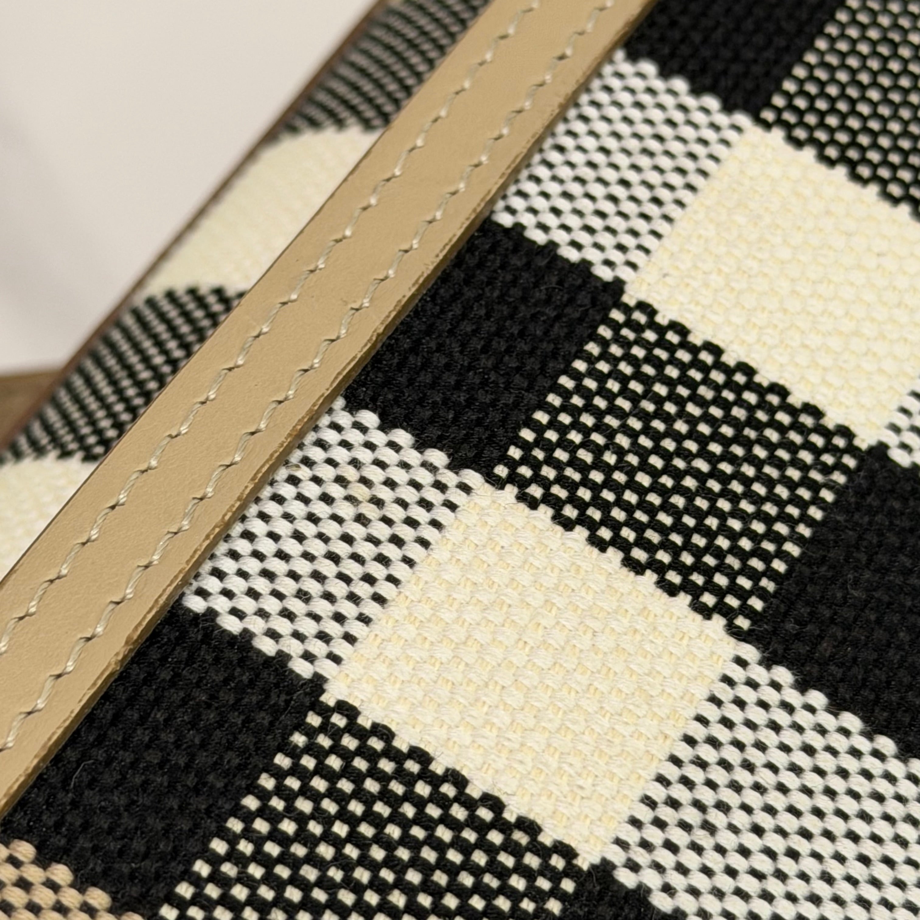 Burberry Check Canvas & Leather Messenger Crossbody Bag