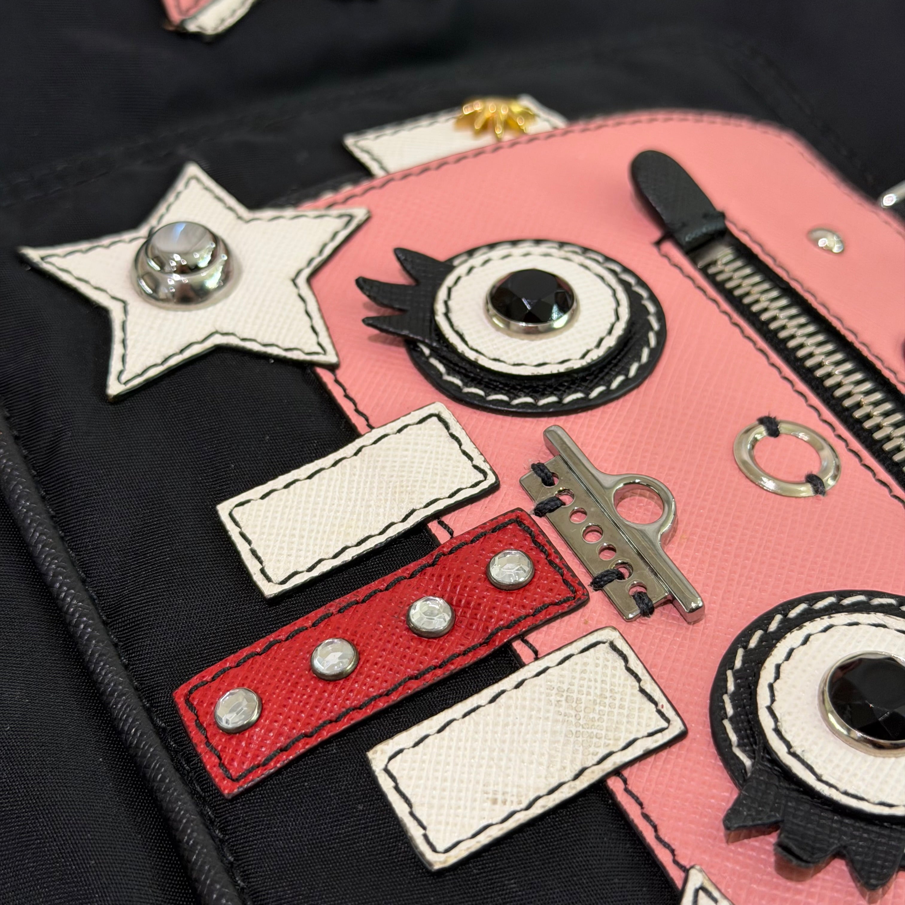 Prada Tote Robot Pink Printed Tote Bag