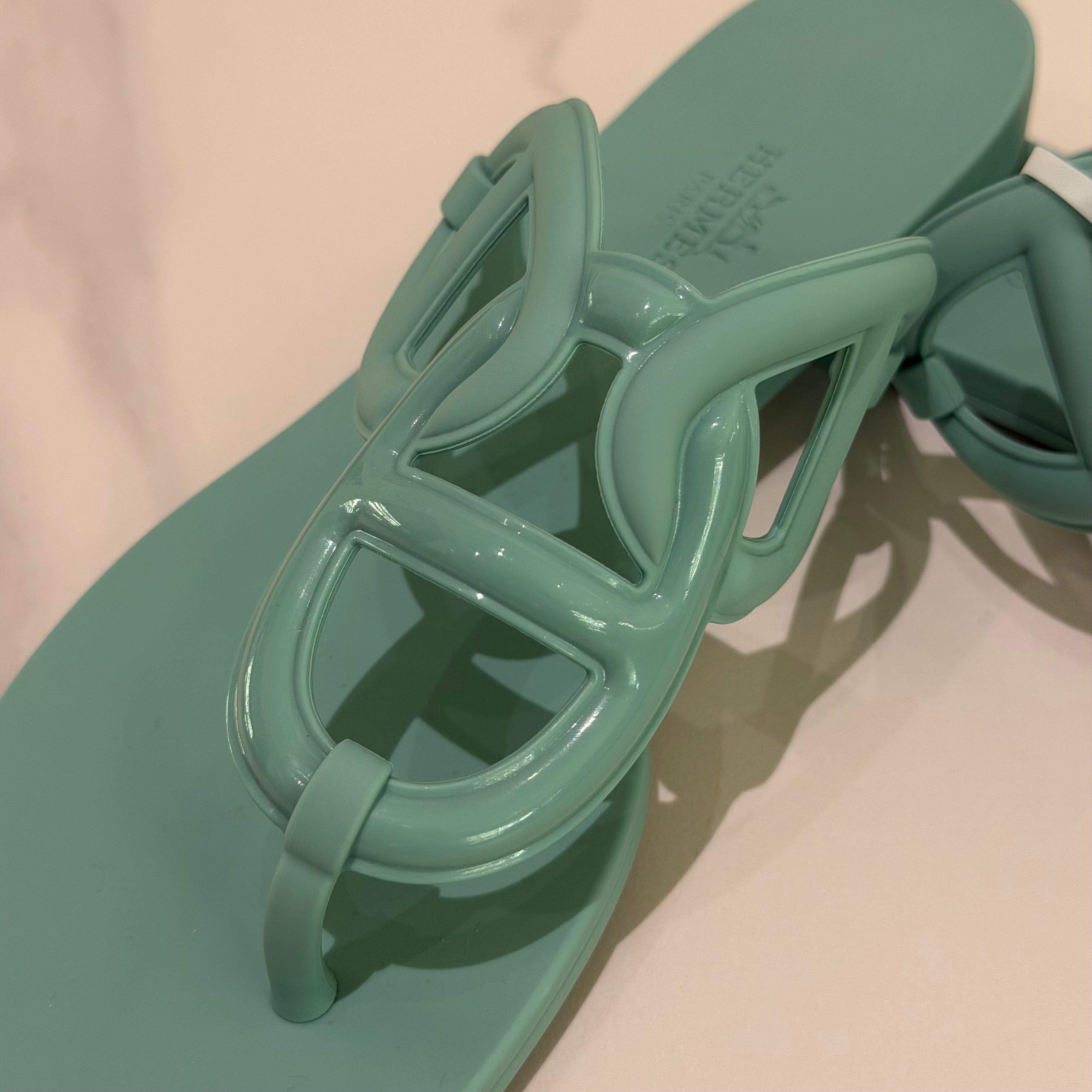 Hermes Egerie Sandals Light Blue