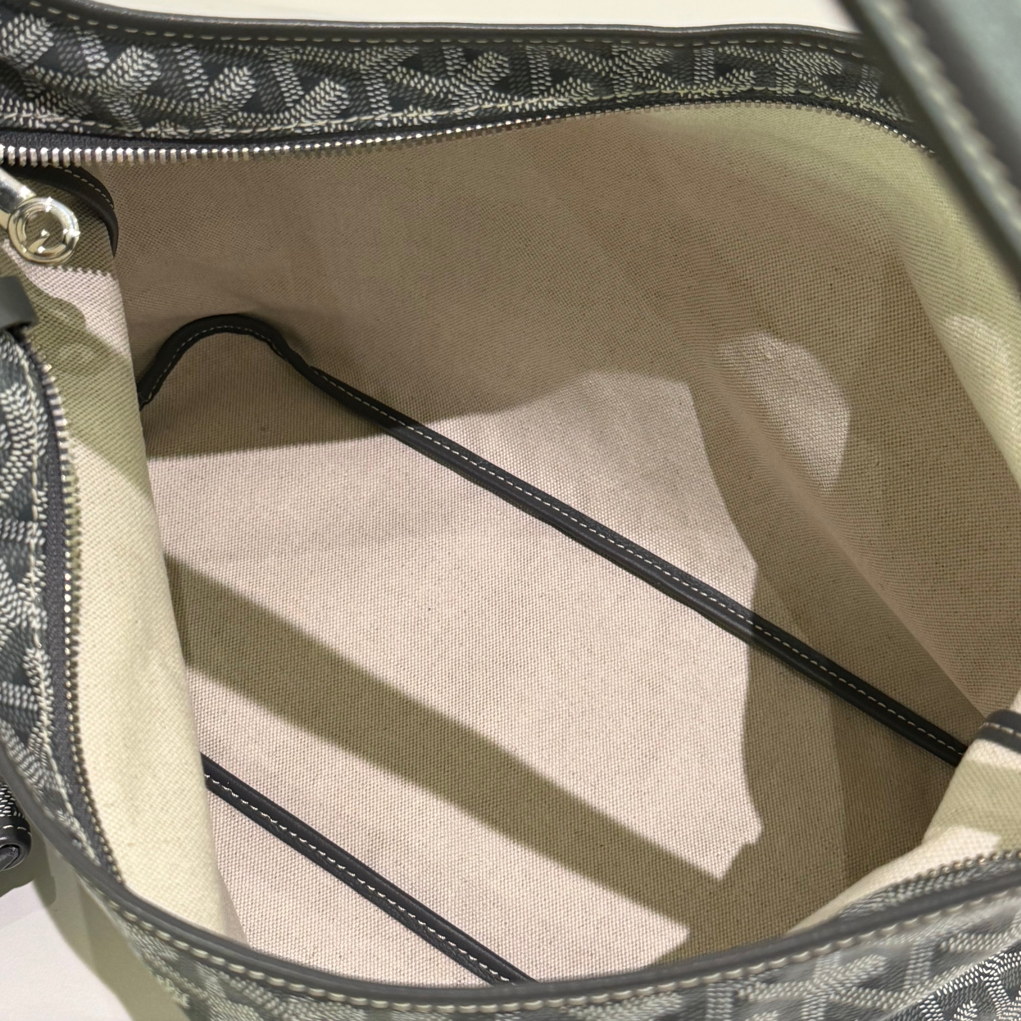 Goyard Hobo Bag Grey with Heart Painting
