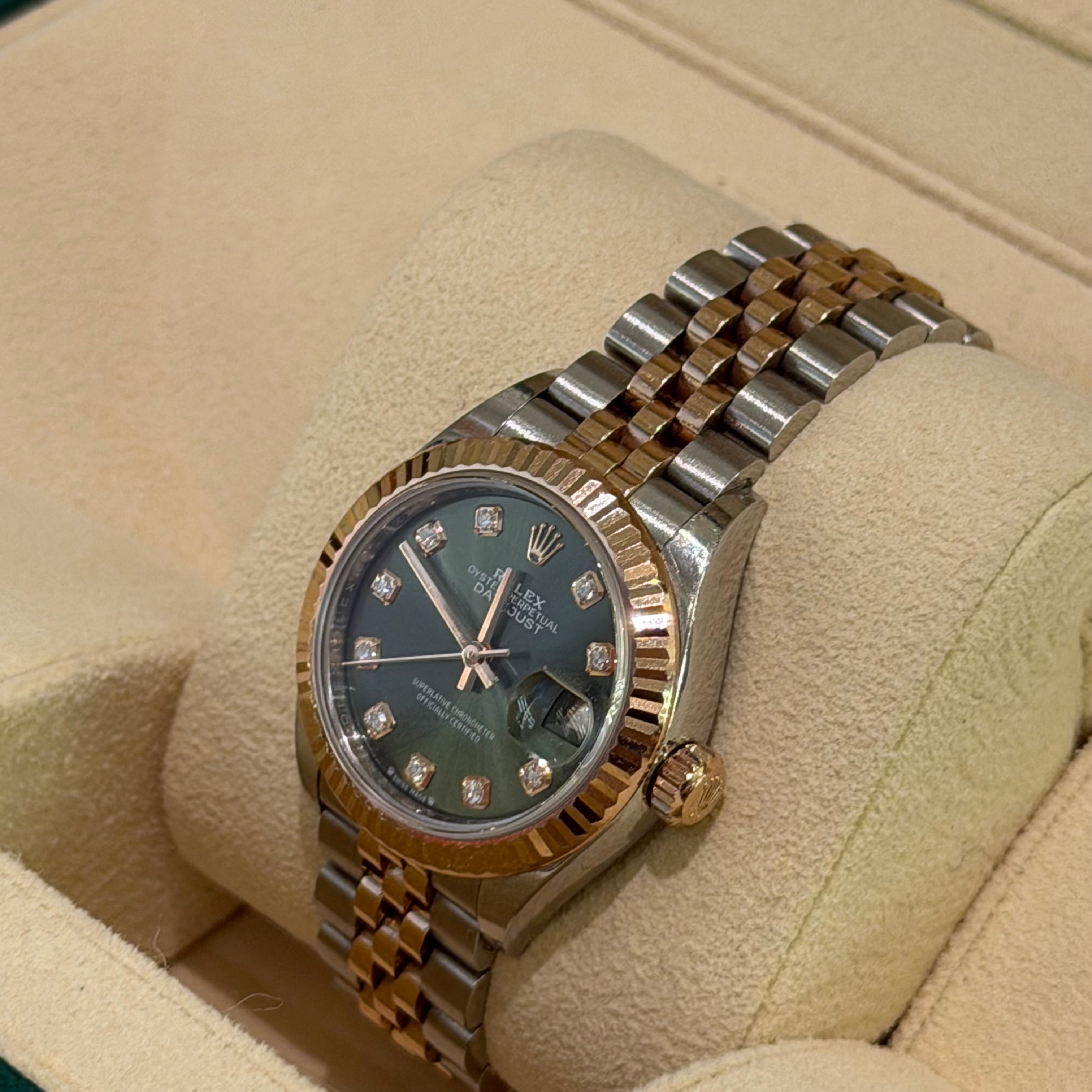 Rolex Lady-Datejust M279171 Olive Green Dial Steel & Yellow Gold Fluted Bezel