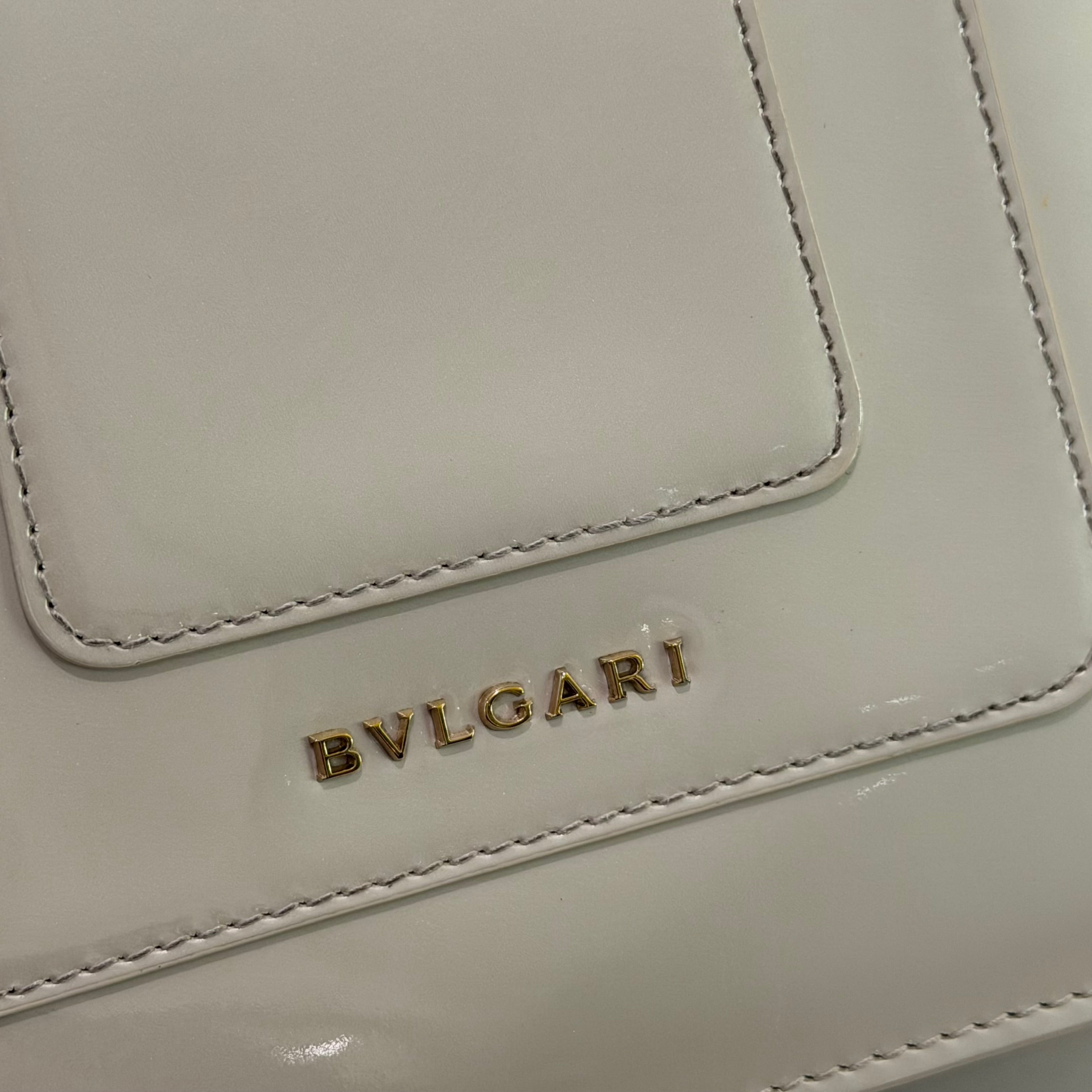 Bvlgari Serpenti White Small Accordion Bag