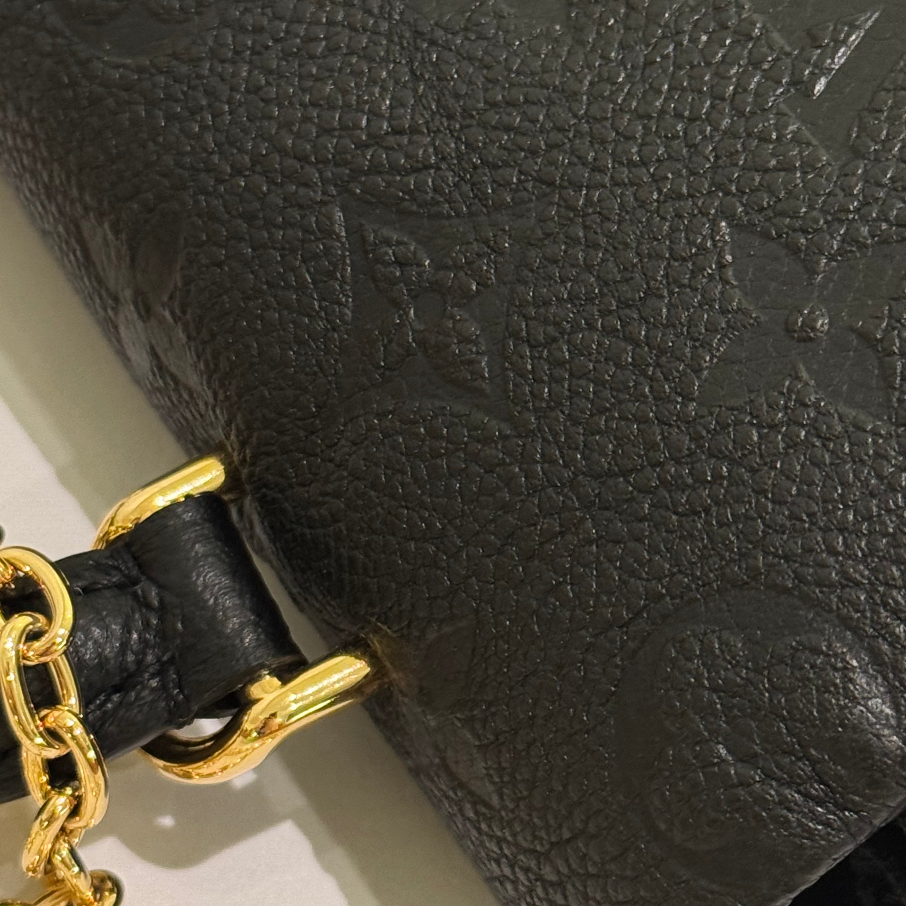 LOUIS VUITTON NANO MADELEINE EMBOSSED LEATHER TOP HANDLE CROSSBODY BAG