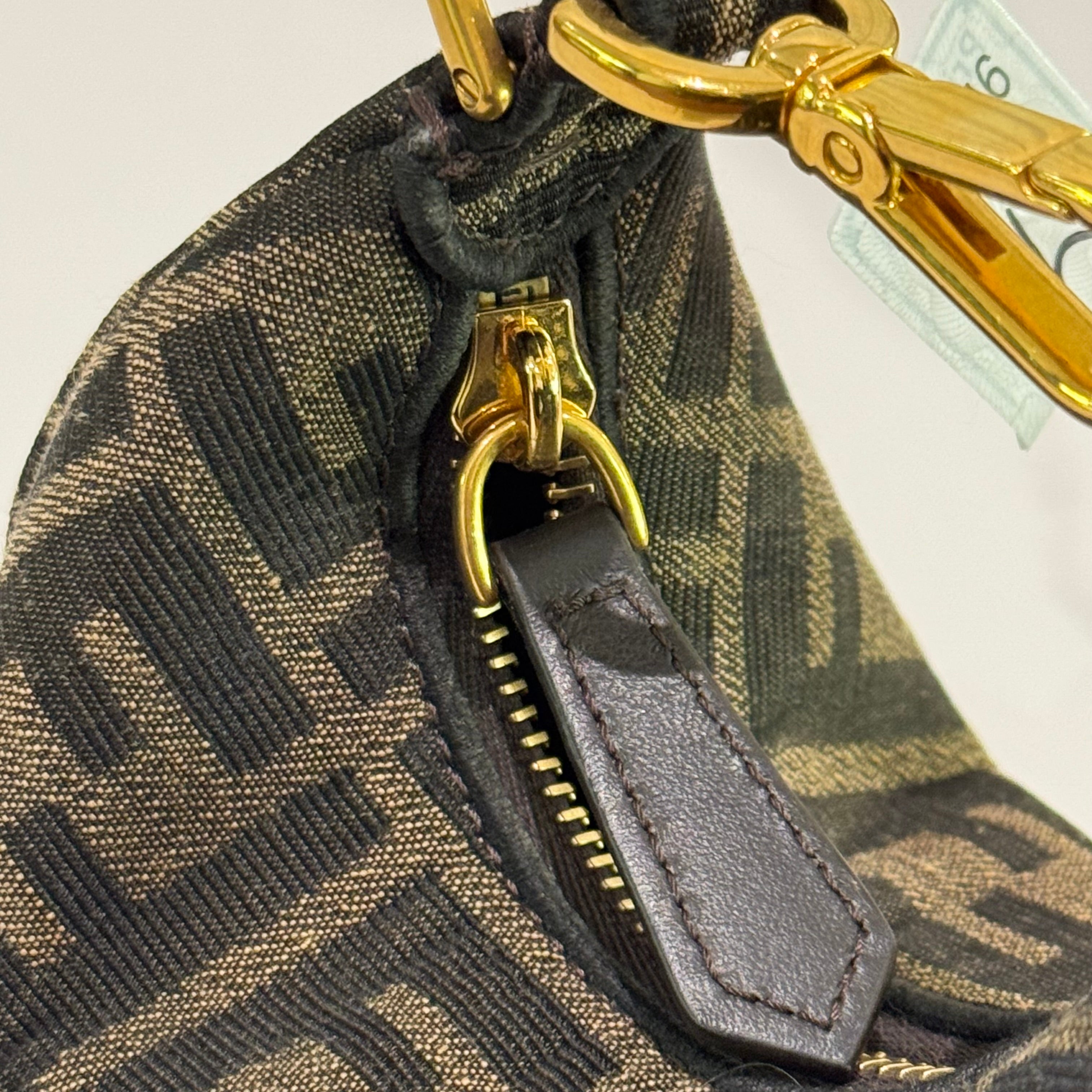 FENDI NANO FENDIGRAPHY BROWN HANDBAG