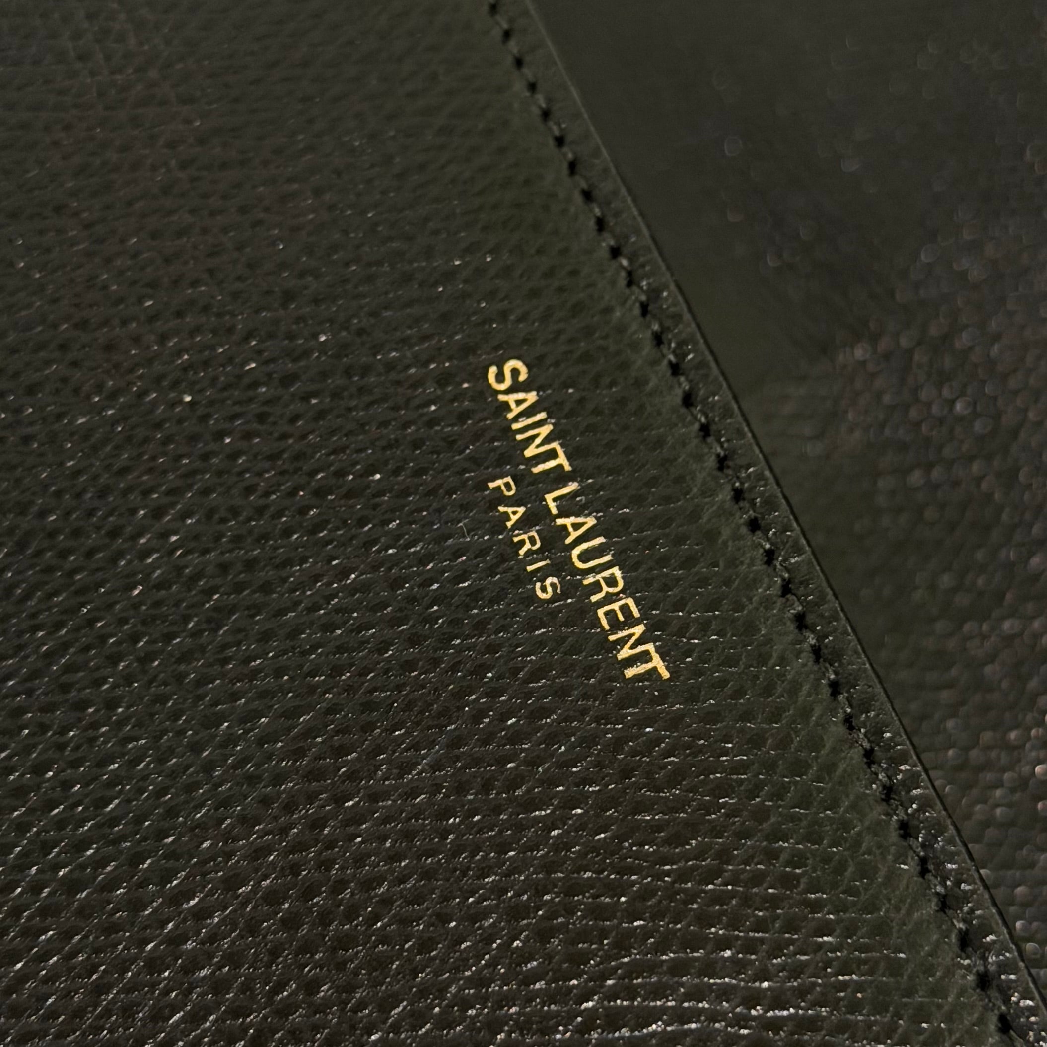 Saint Laurent Classic Black Grained Leather College Messenger Bag