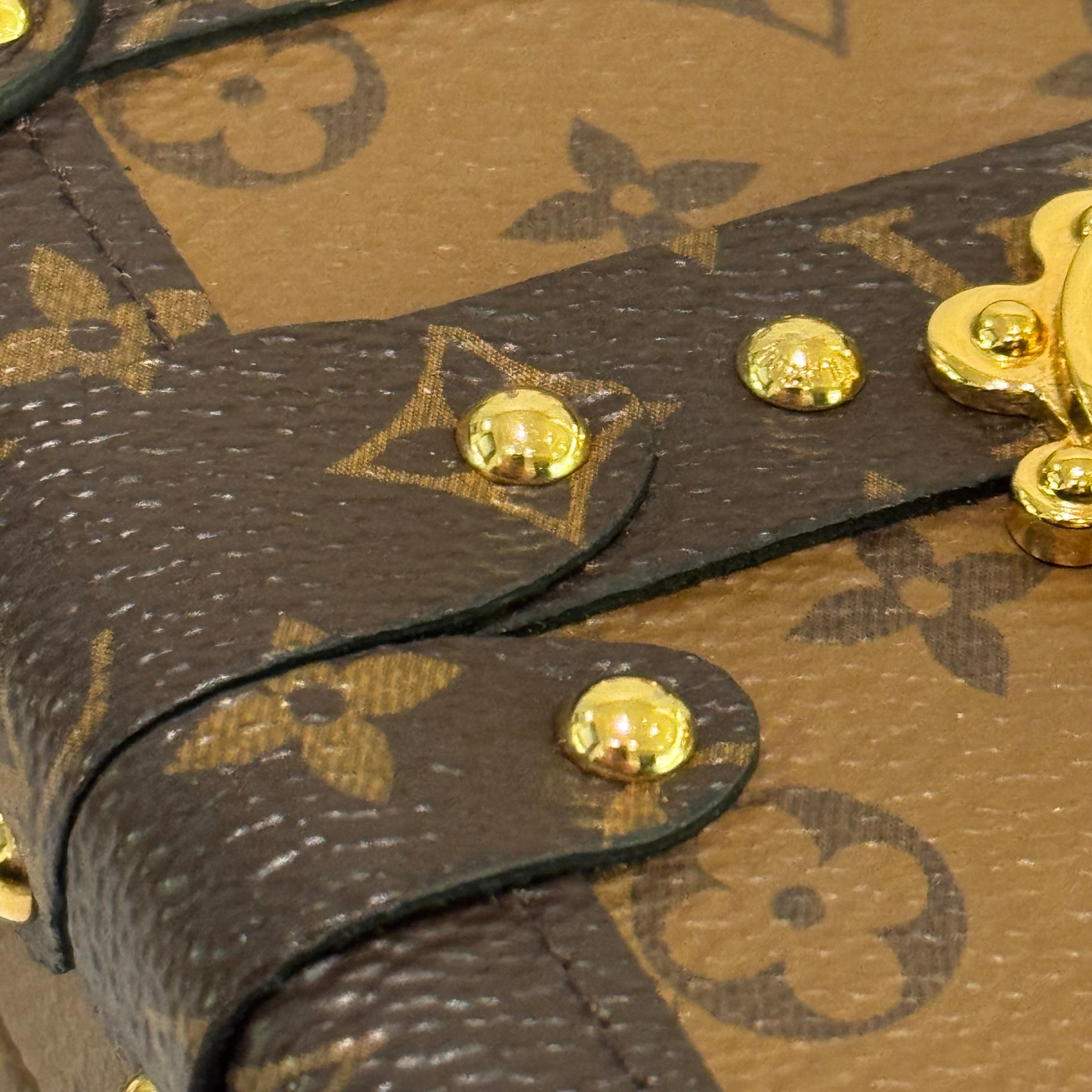 LOUIS VUITTON PETITE MALLE TRUNK CROSSBODY CLUTCH BAG