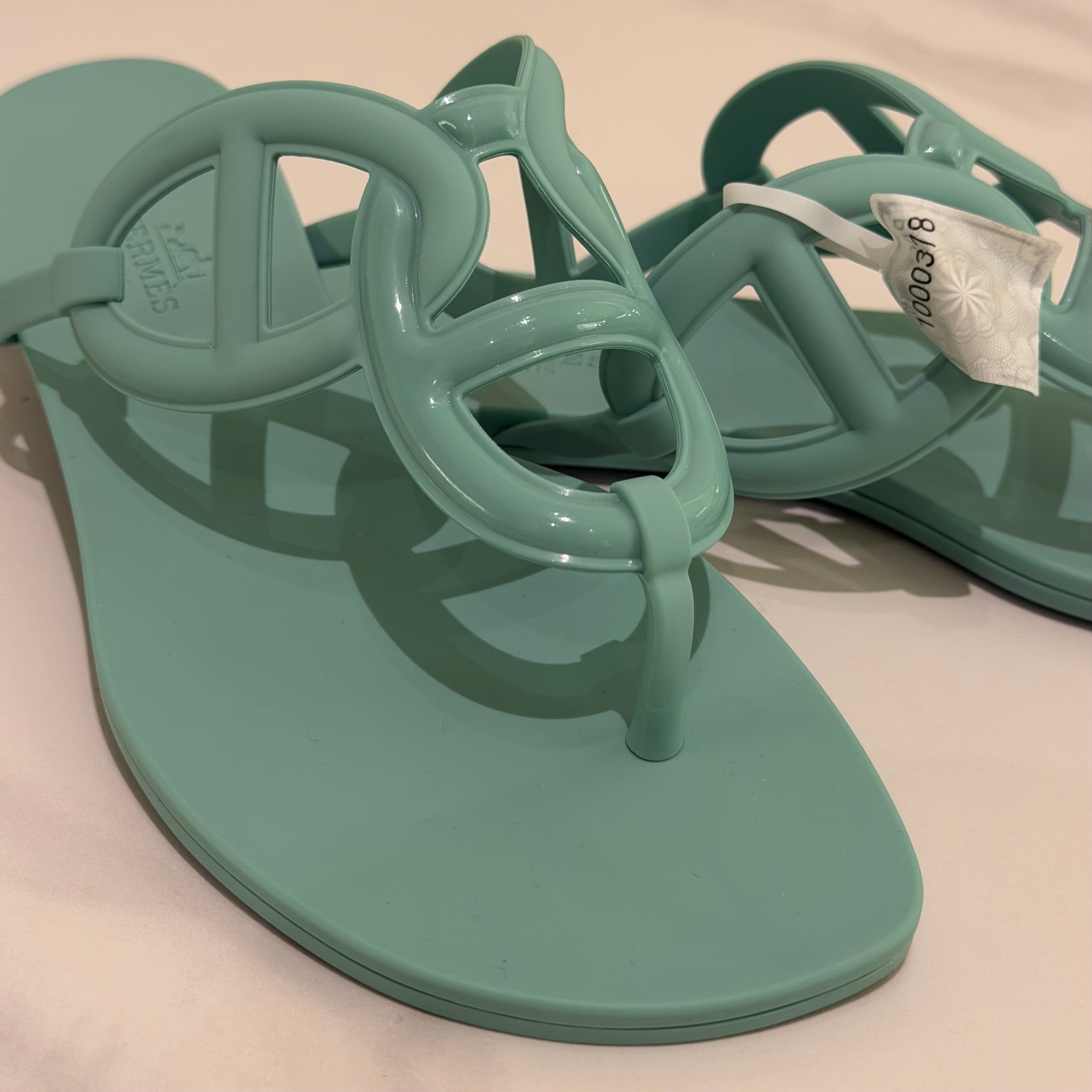 Hermes Egerie Sandals Light Blue