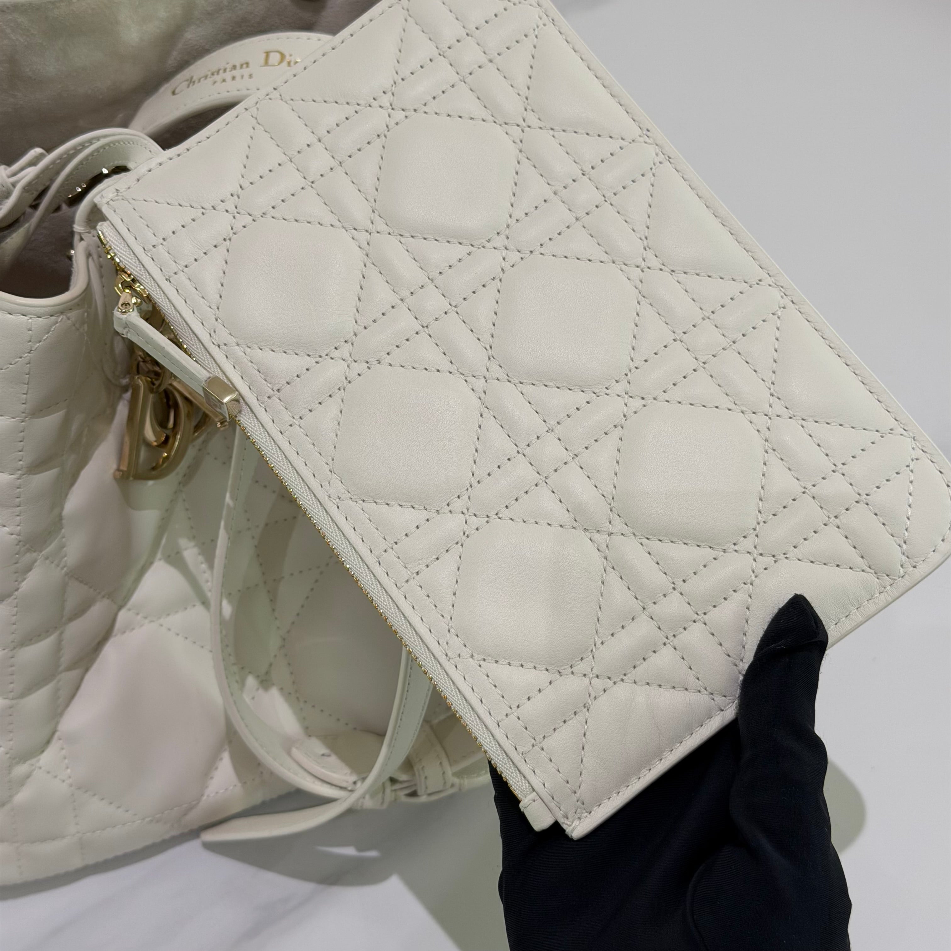 DIOR BOOK TOTE MEDIUM WHITE EMBROIDERED BAG