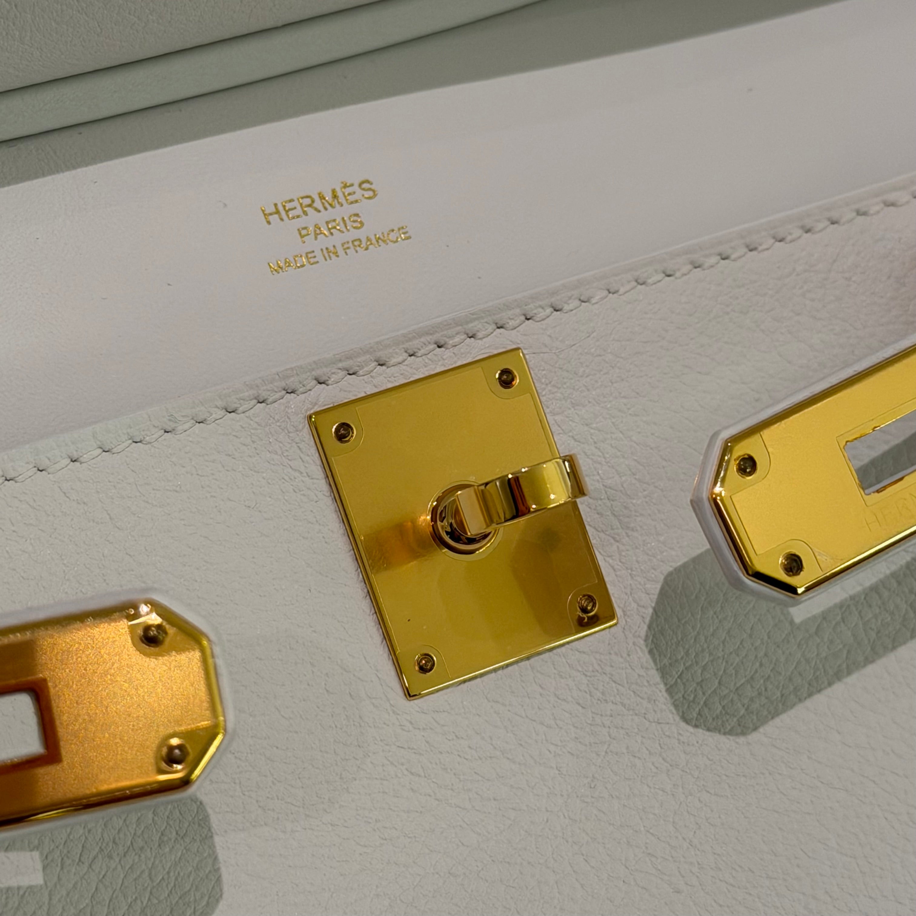 Hermes Jypsiere Mini White with Gold Hardware (W Stamp)