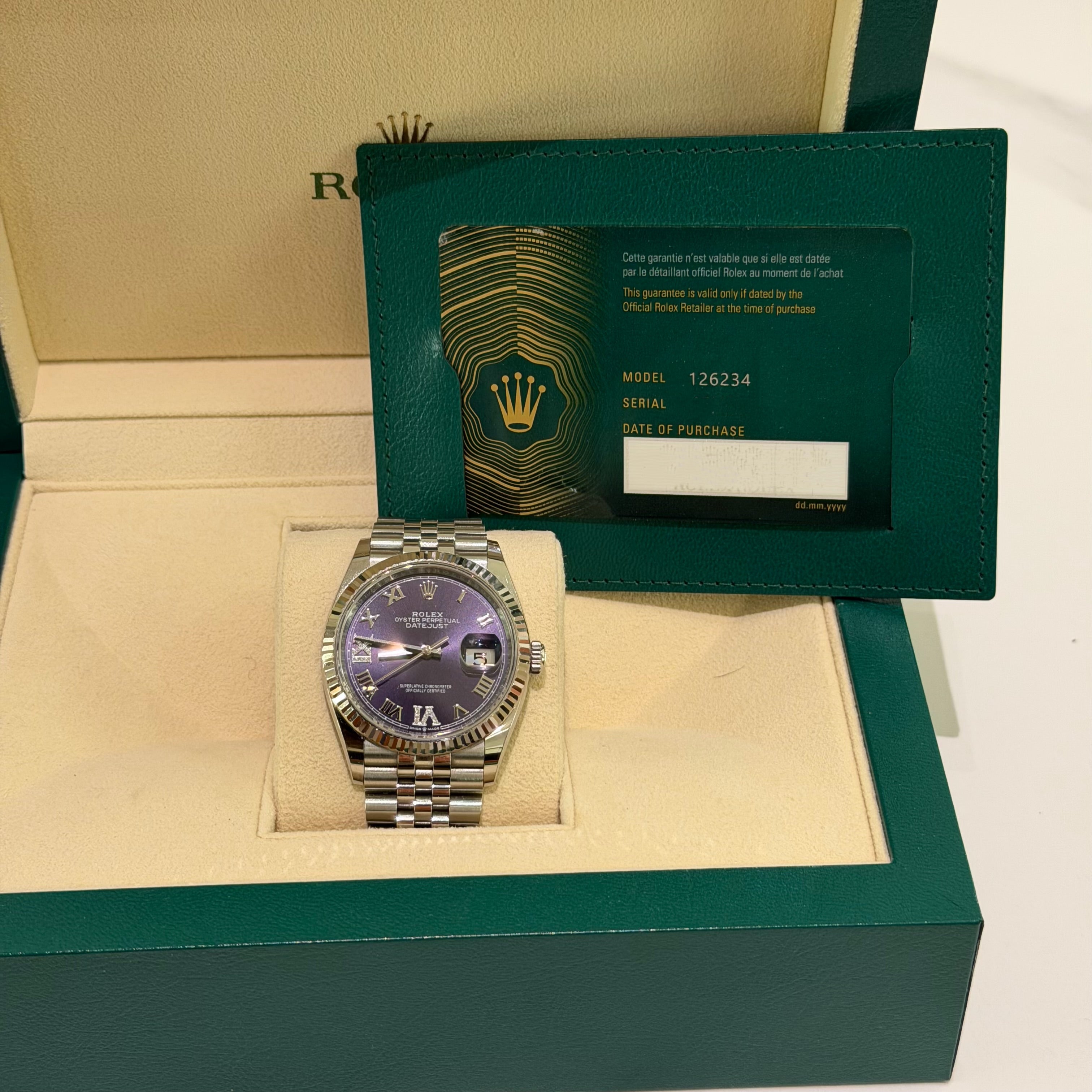 Rolex Datejust 36 126234 Purple Dial
