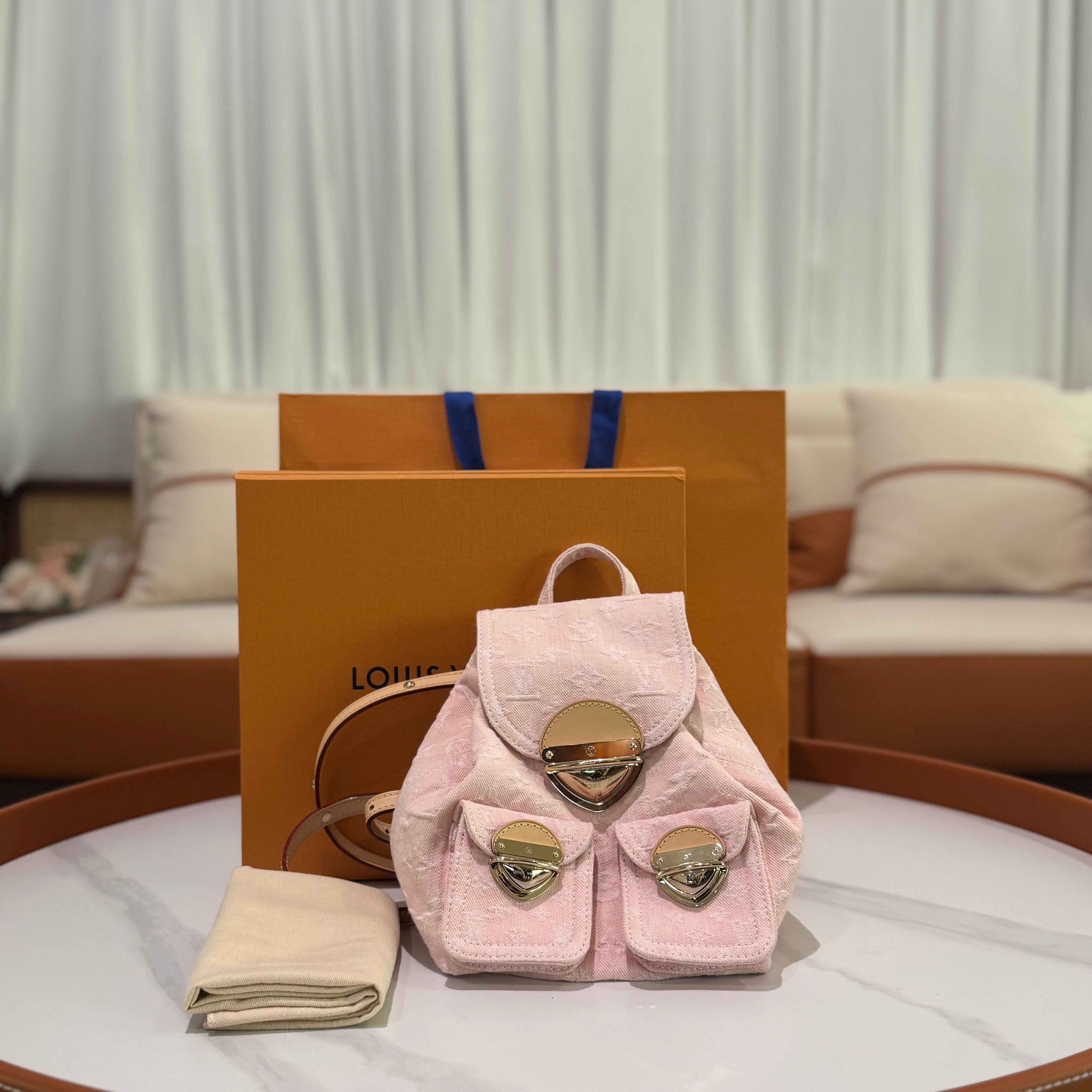 LOUIS VUITTON VENICE BACKPACK CHERRY BLOSSOM PINK DENIM