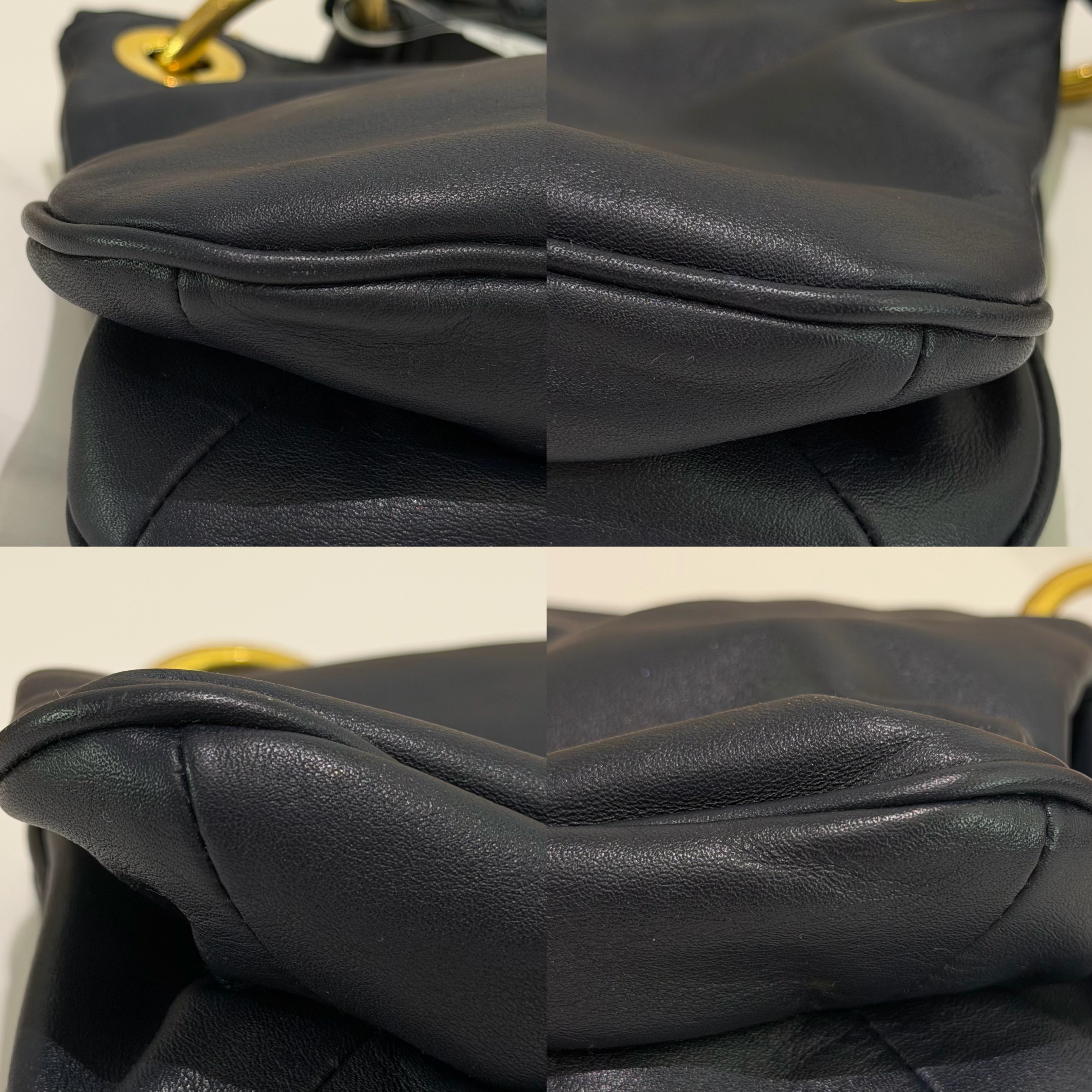 Prada Navy Blue Leather Top Handle Bag
