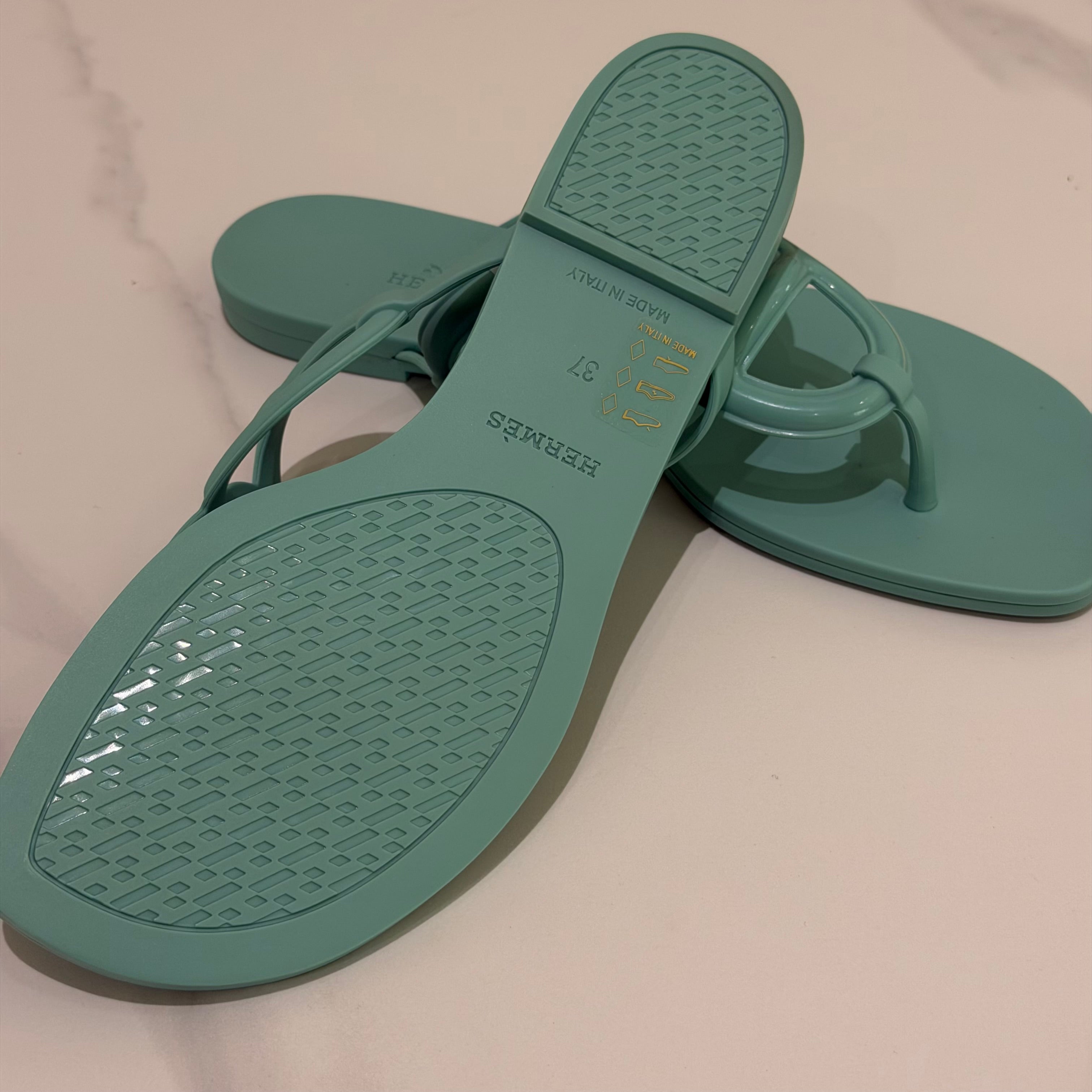 Hermes Egerie Sandals Light Blue