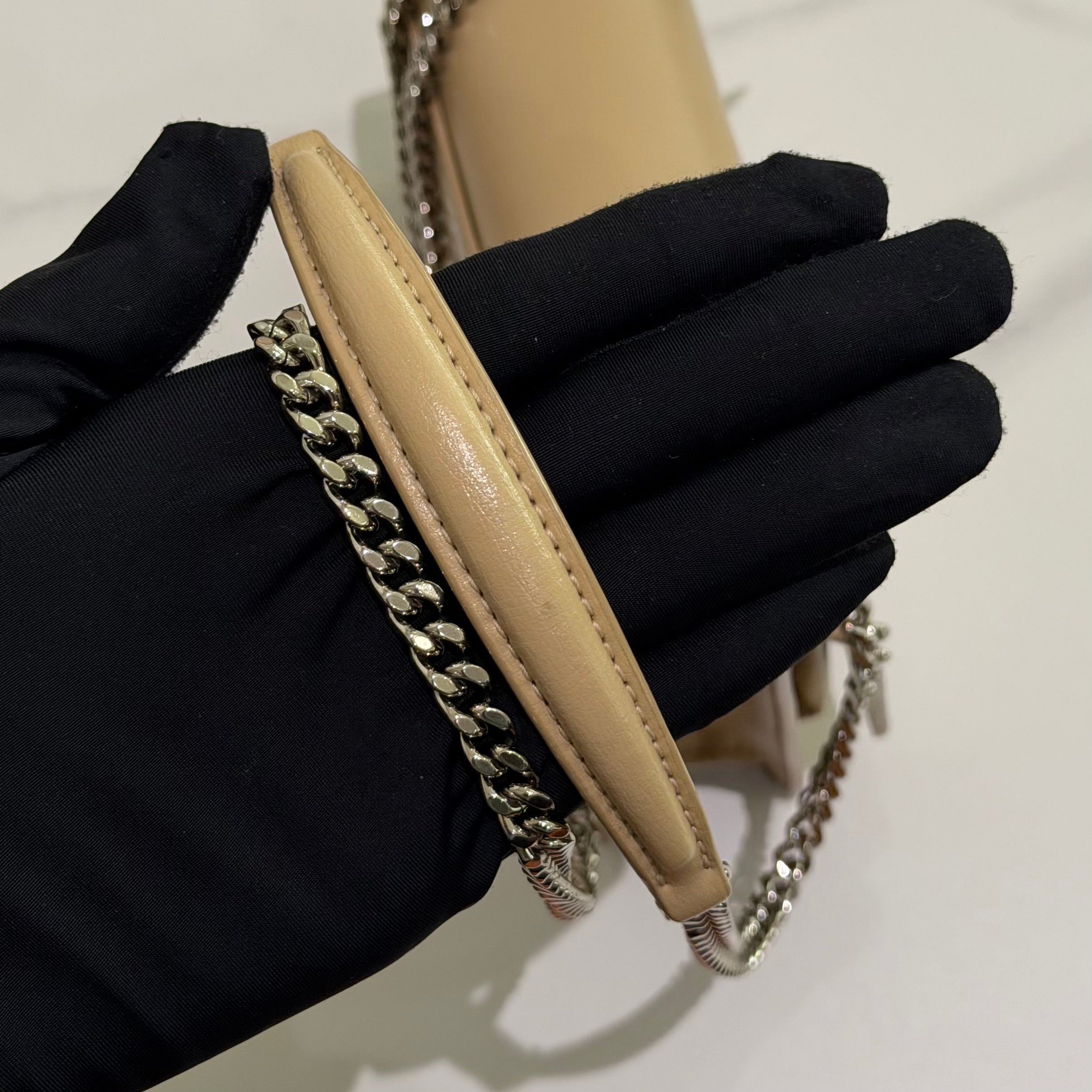 Saint Laurent Sunset Mini Chain Bag Beige