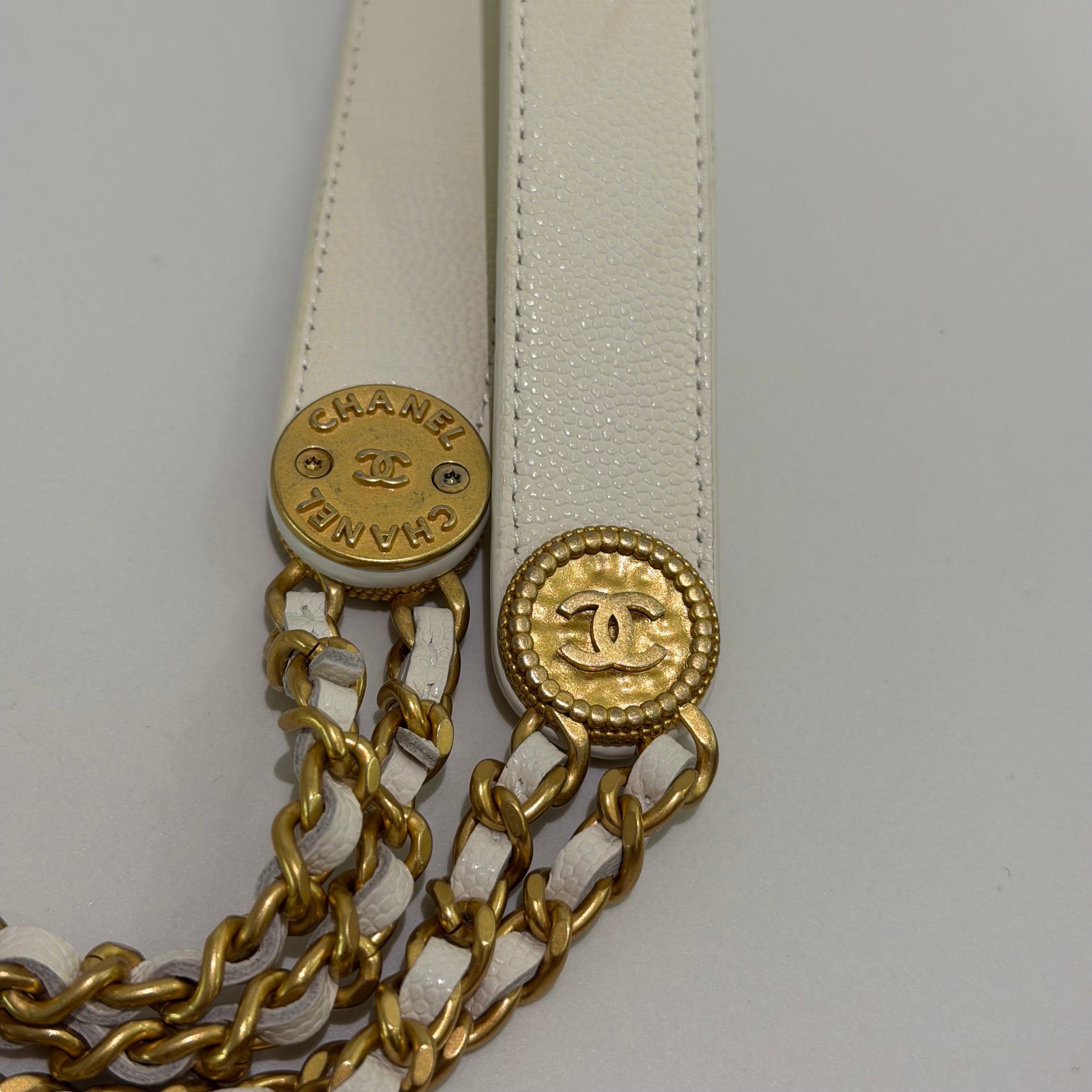 Chanel 22A Coin Baguette Bag Grained Calfskin with Chain (Chip Model)