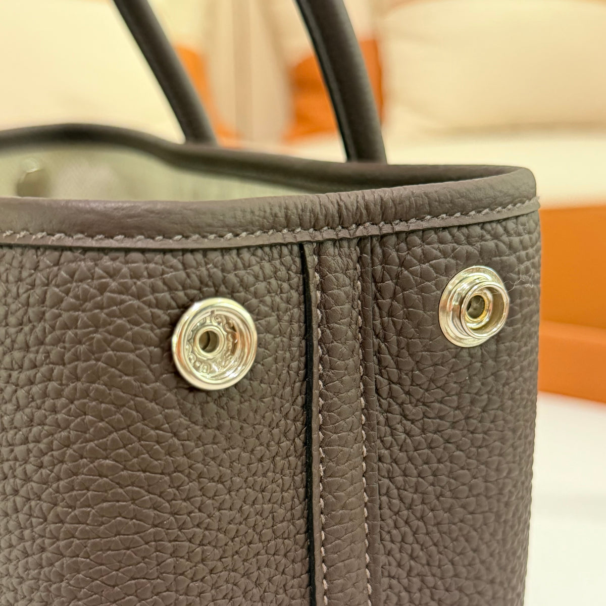 Hermes Mini Garden Party Chocolate Togo Leather | HERMES