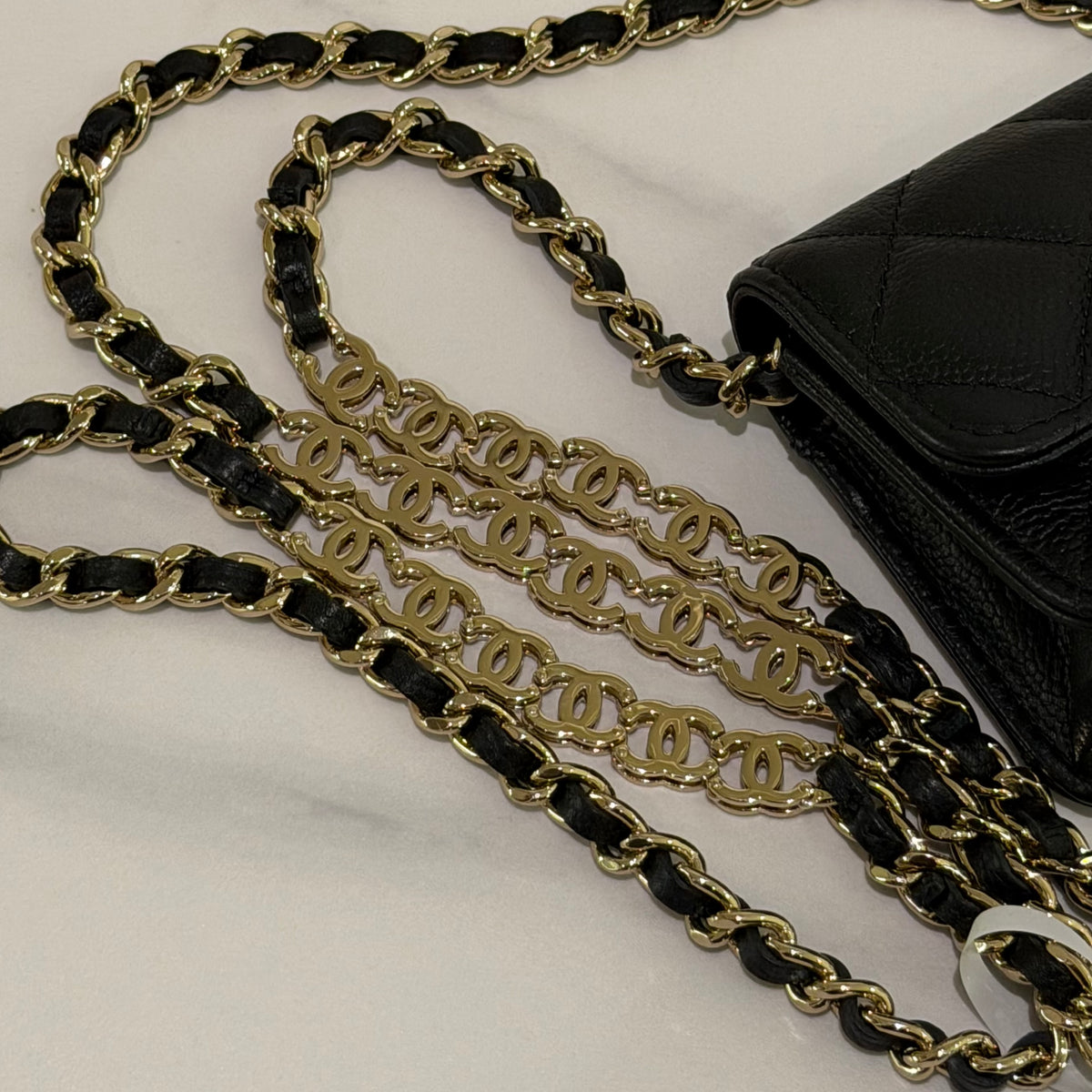 Chanel Belt Bag Black Caviar Leather with Gold Hardware (Authenticity Card Version)