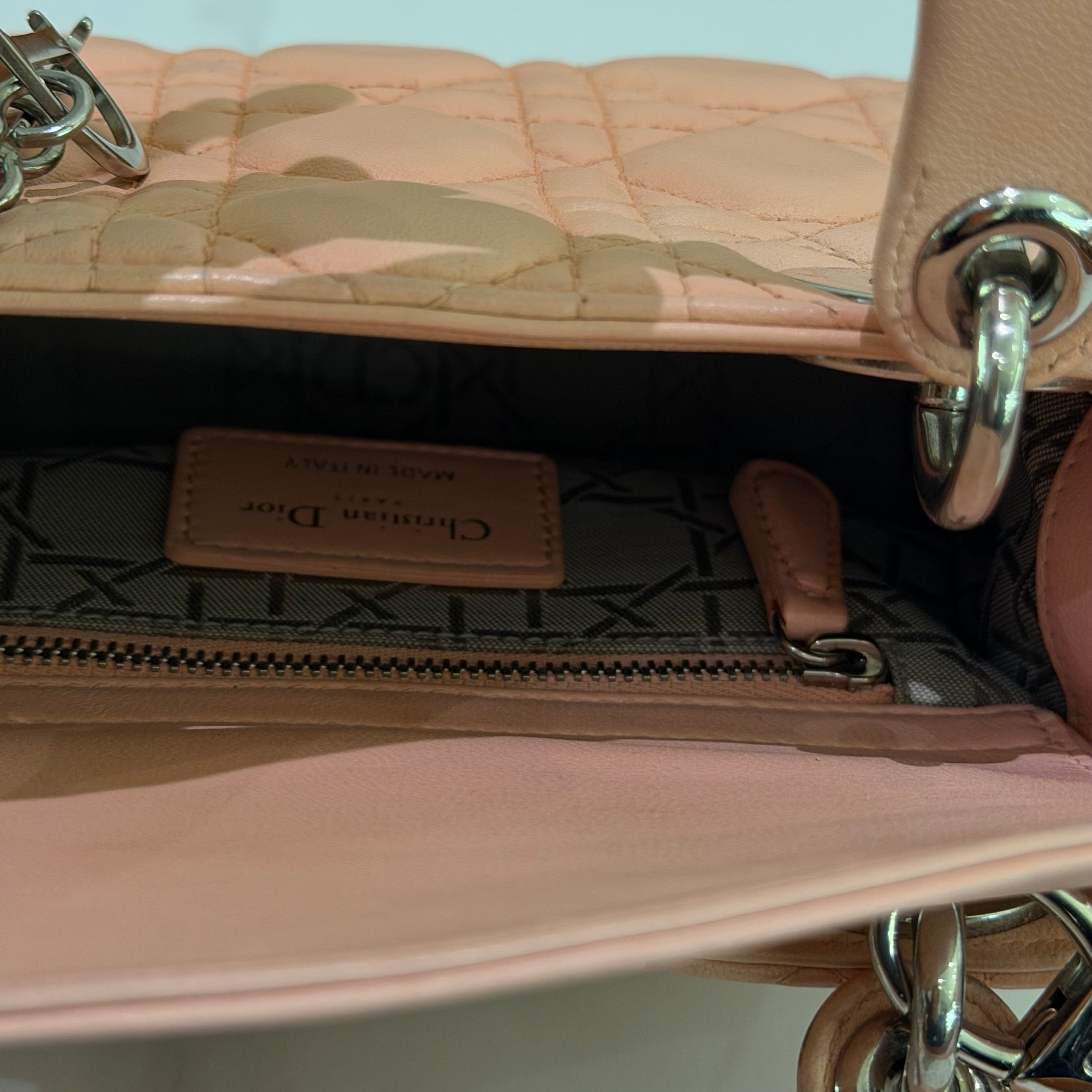 Dior Lady Dior Small Pink Lambskin Bag