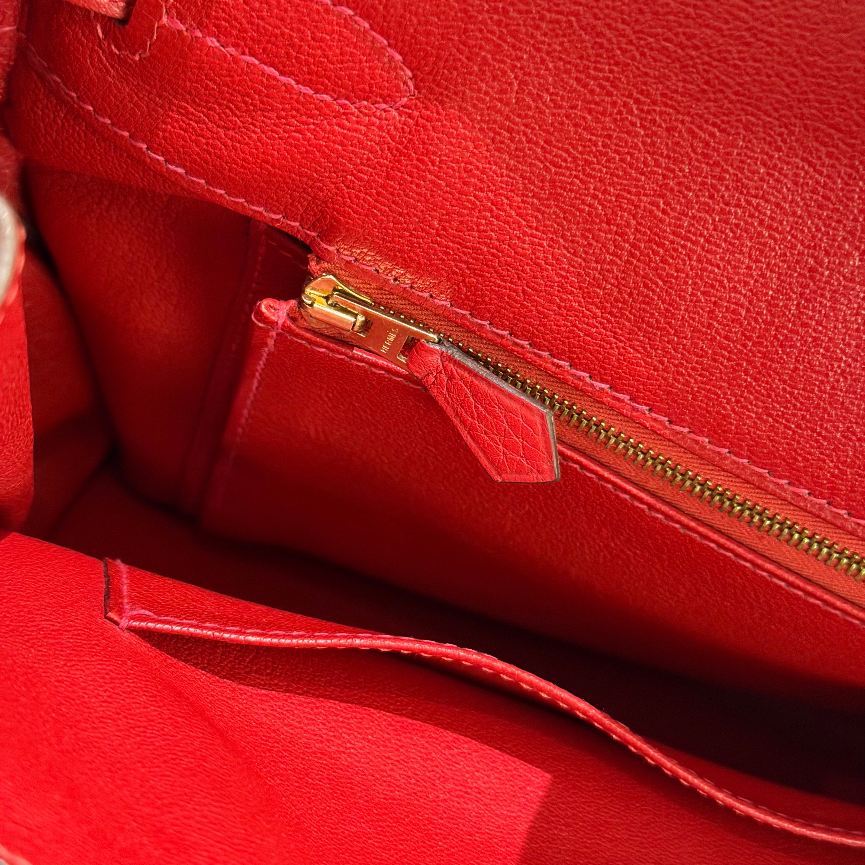 HERMÈS BIRKIN 35 ROUGE CASAQUE WITH GOLD HARDWARE