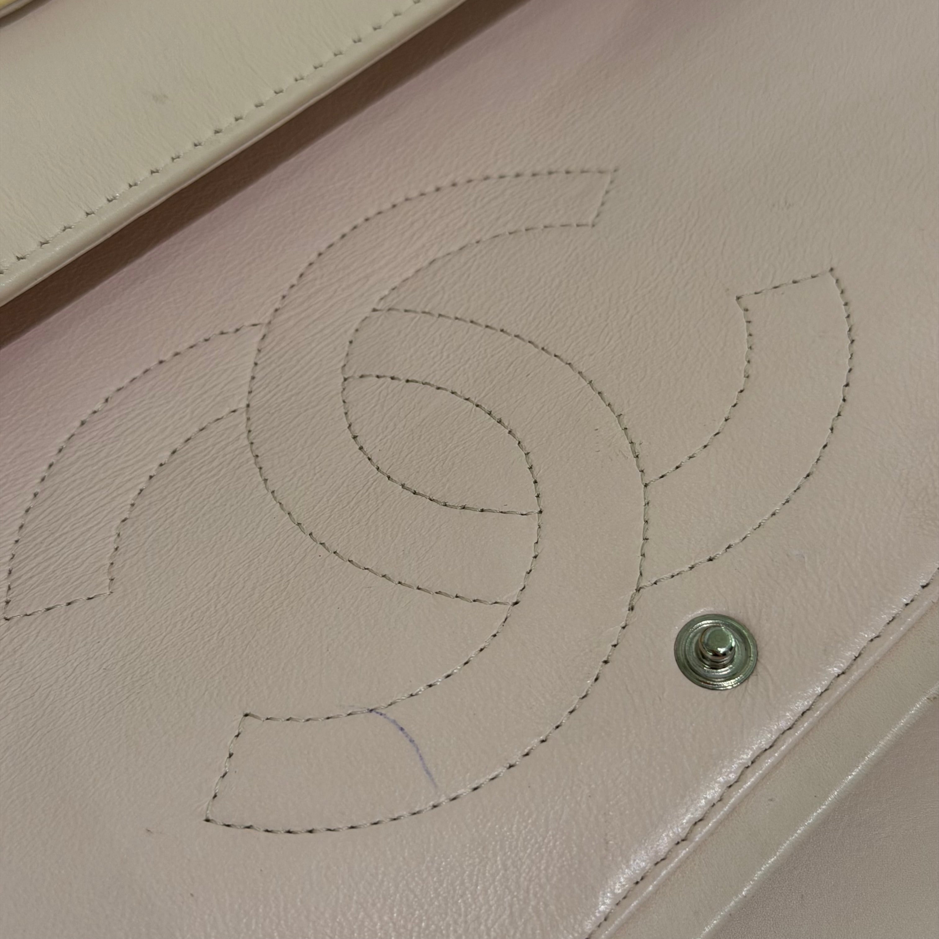 Chanel Classic Flap Maxi Patent Leather Lemon Cream Yellow