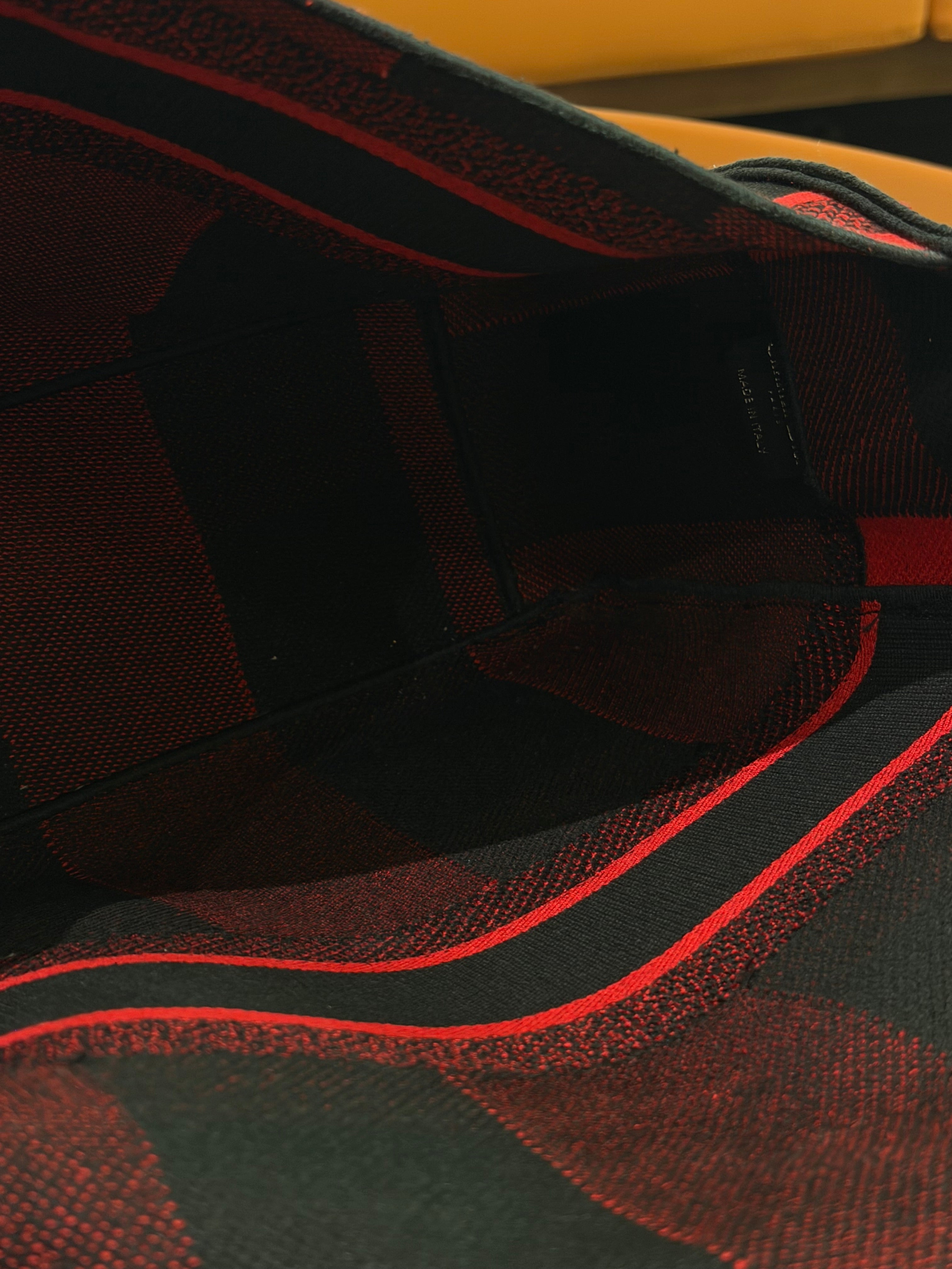 Dior Red & Black Striped Canvas Messenger Bag (Medium)