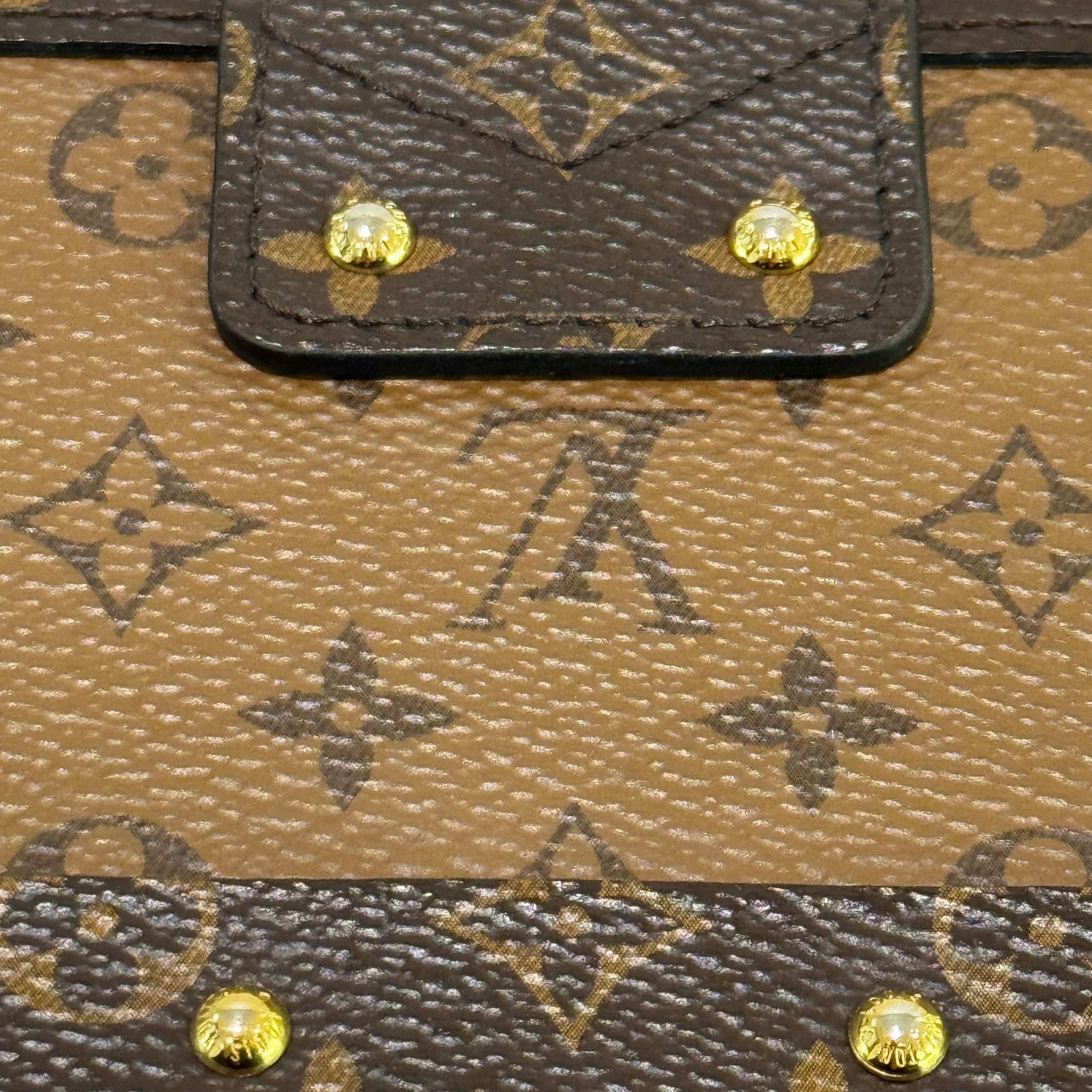 LOUIS VUITTON PETITE MALLE TRUNK CROSSBODY CLUTCH BAG