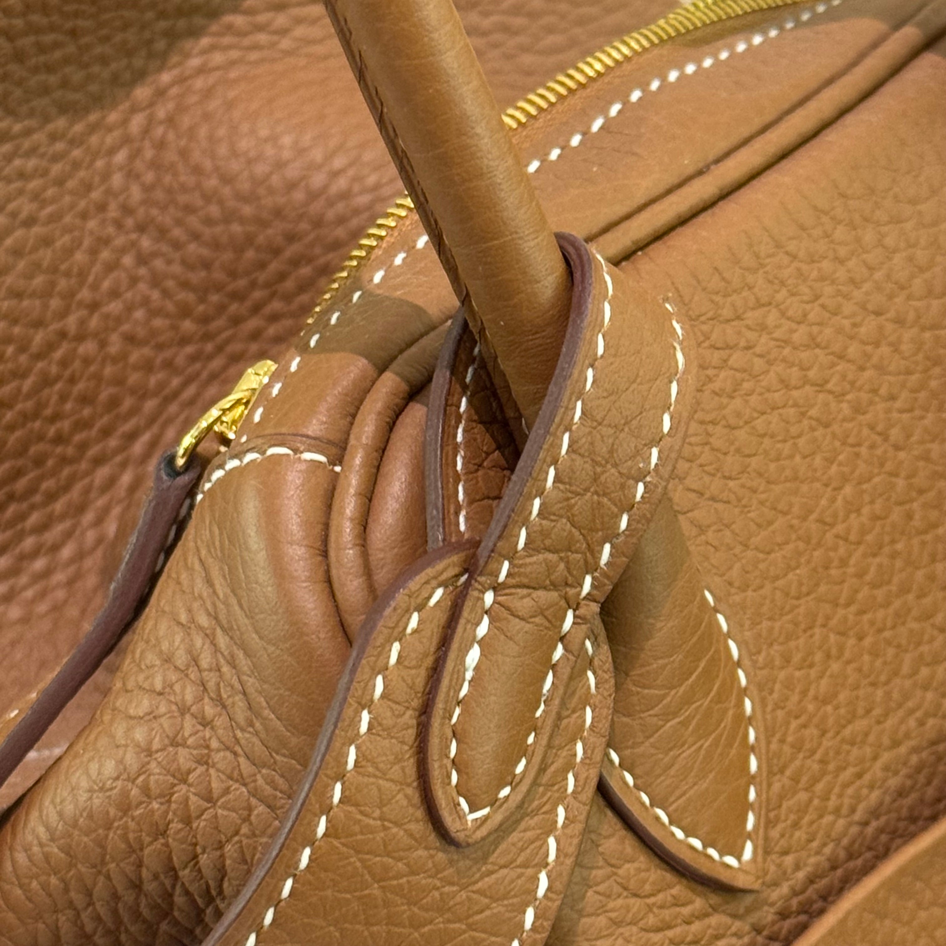 HERMÈS LINDY 26 BROWN WITH GOLD HARDWARE TC LEATHER