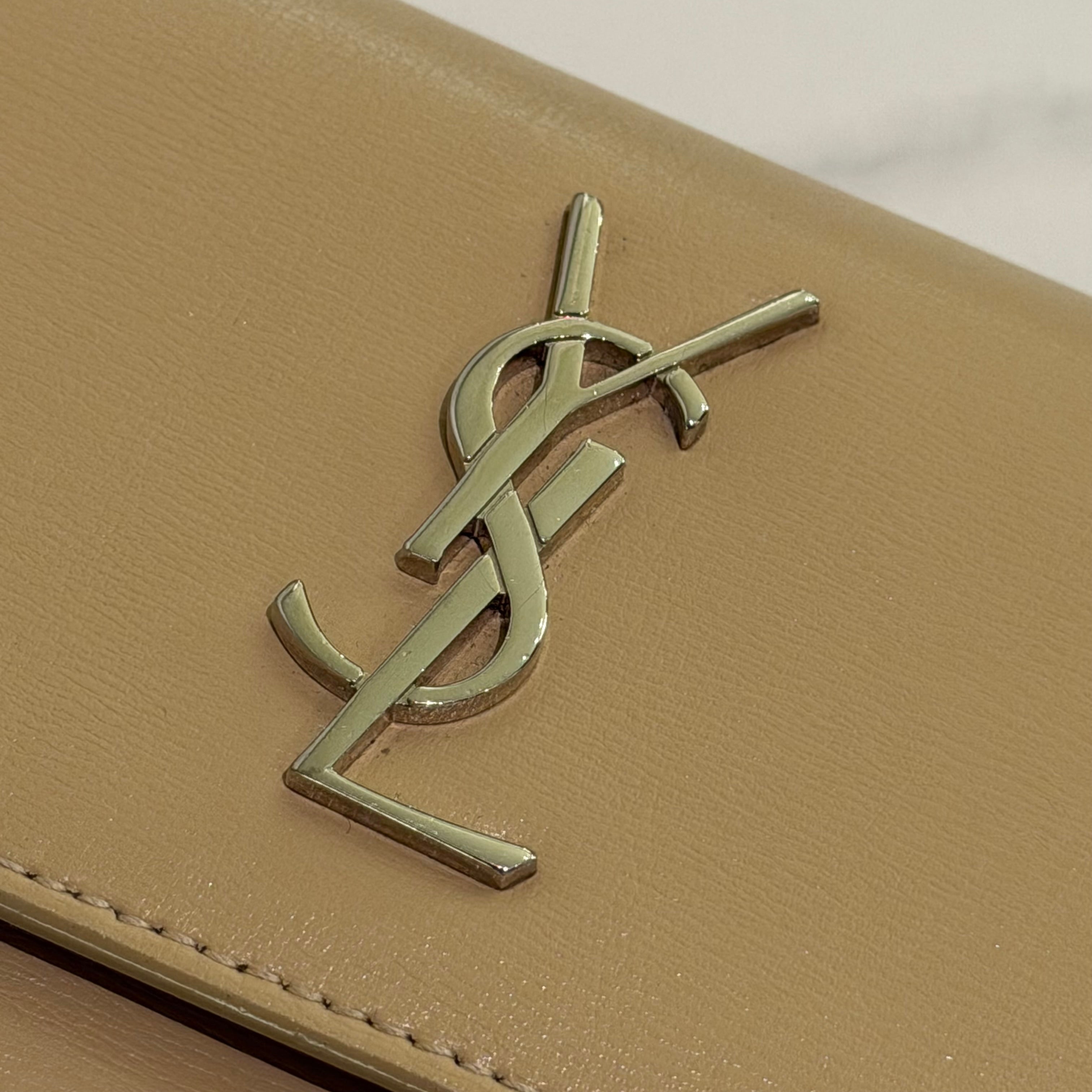 Saint Laurent Sunset Mini Chain Bag Beige