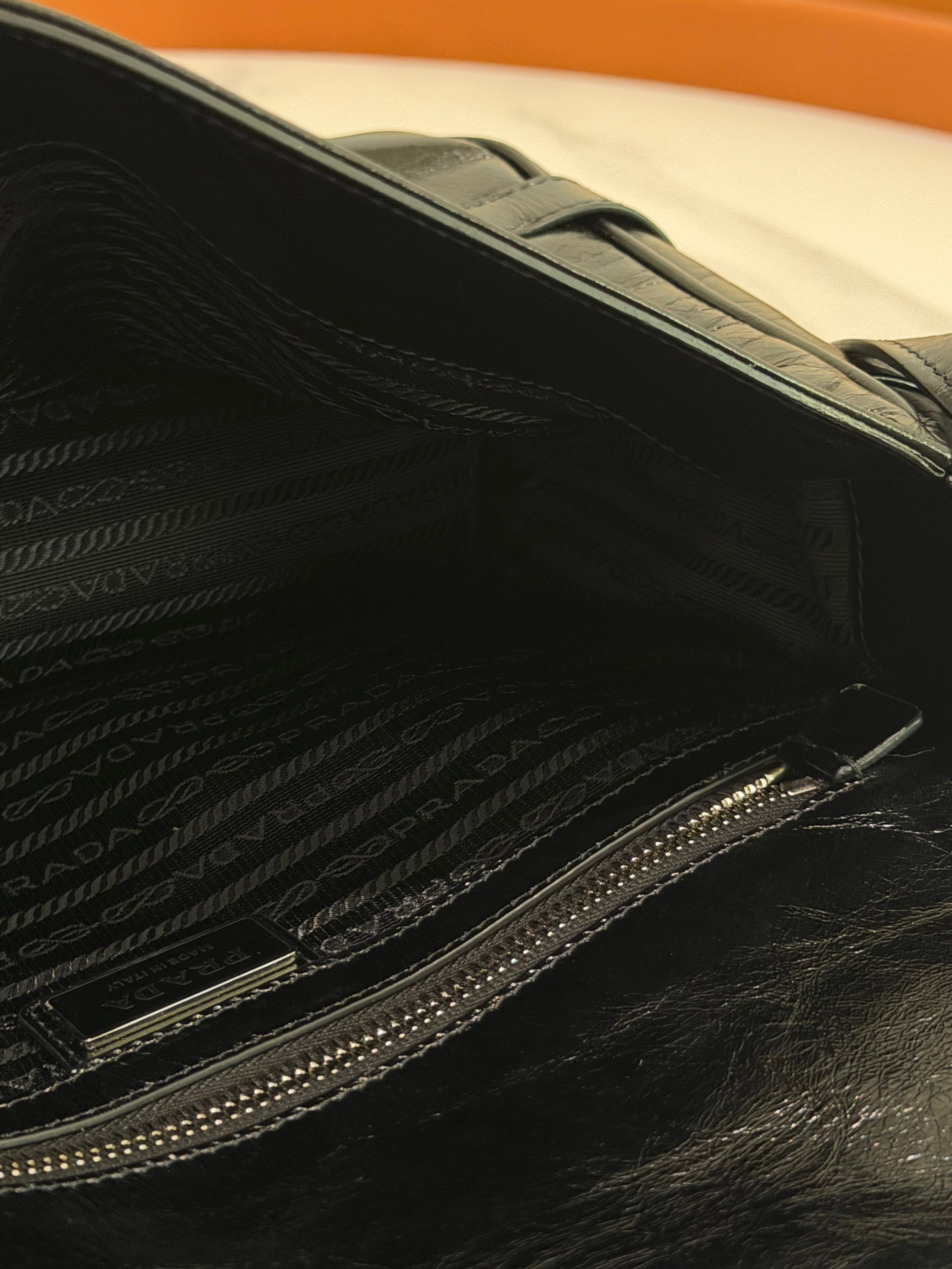 Prada Oiled Leather Messenger Bag