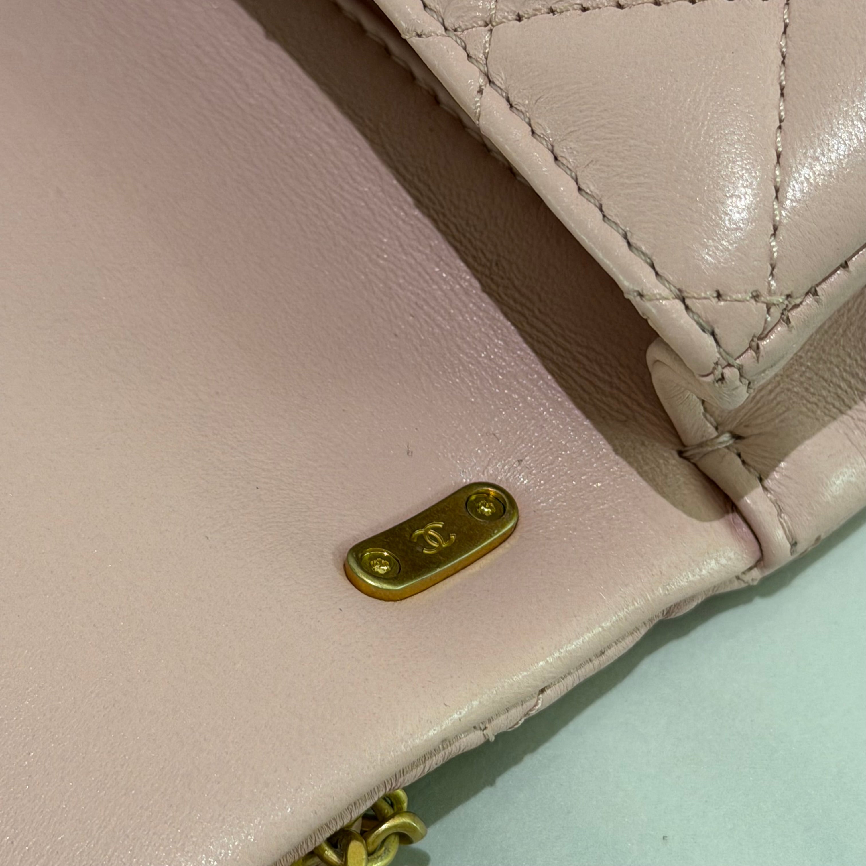 Chanel CF Mini Pink Lambskin Pearl Chain Bag