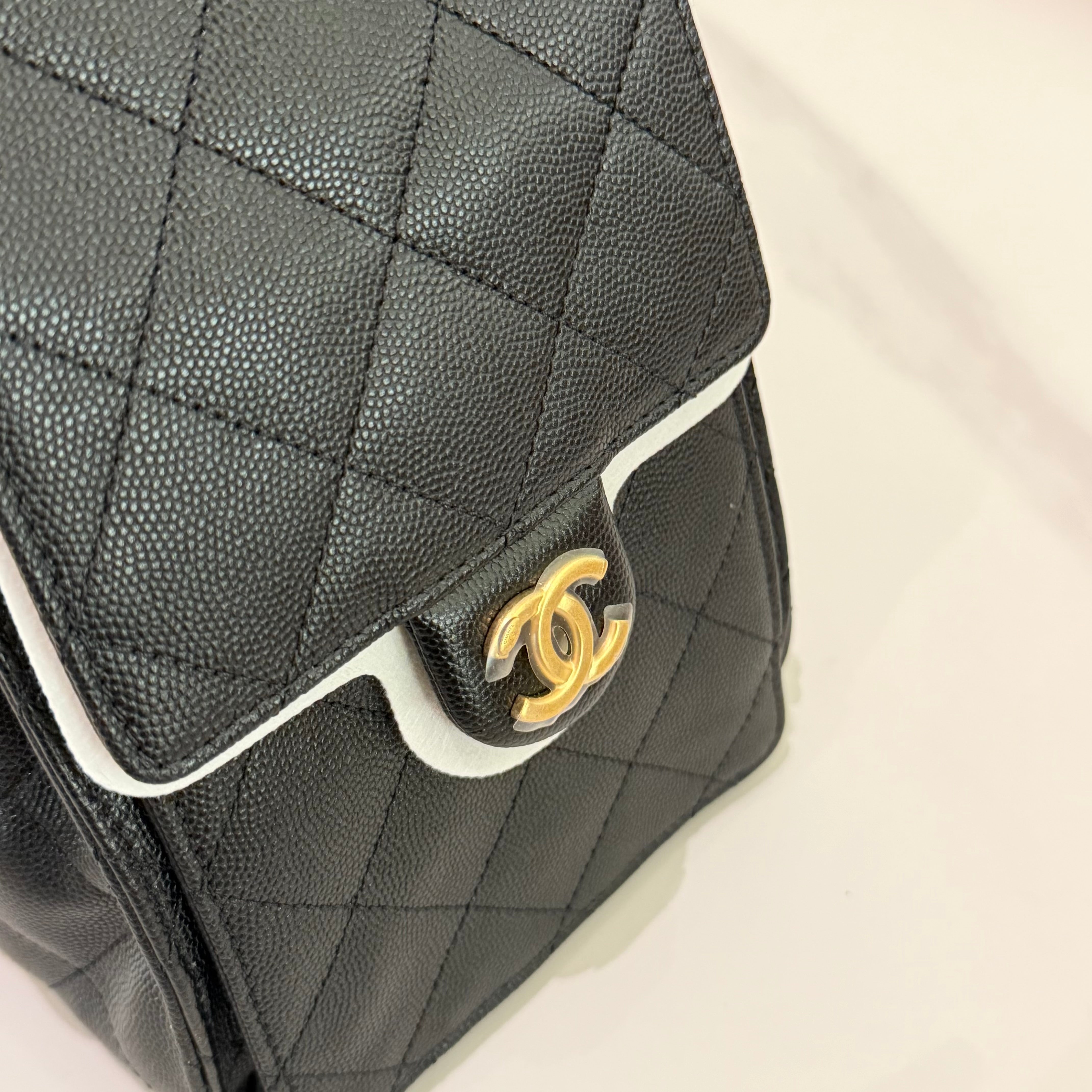 Chanel 25 Hobo Small Black Caviar Leather with Gold Hardware (Chip Model)