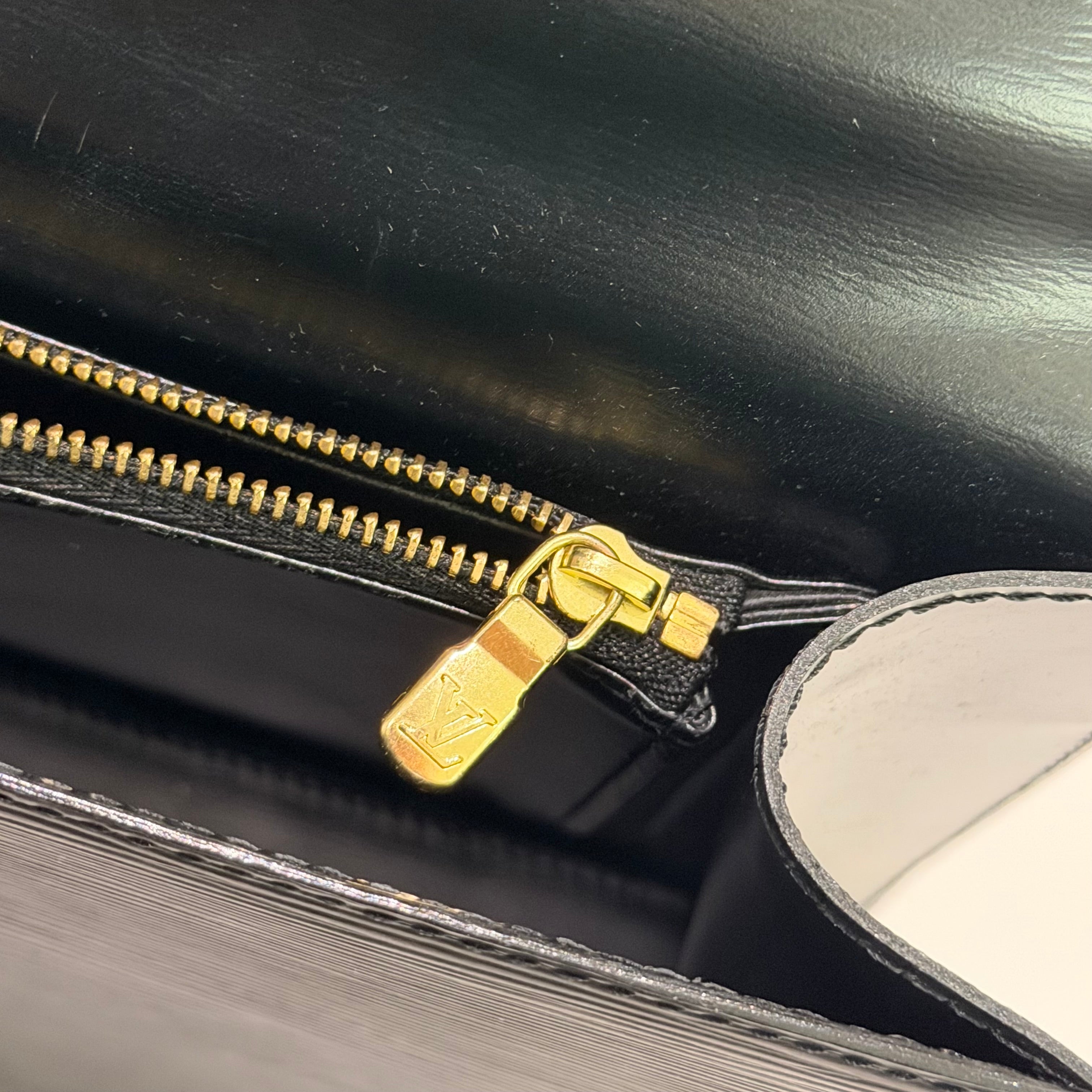 Louis Vuitton Epi Leather Black Top Handle Bag with Gold Hardware (Vintage)