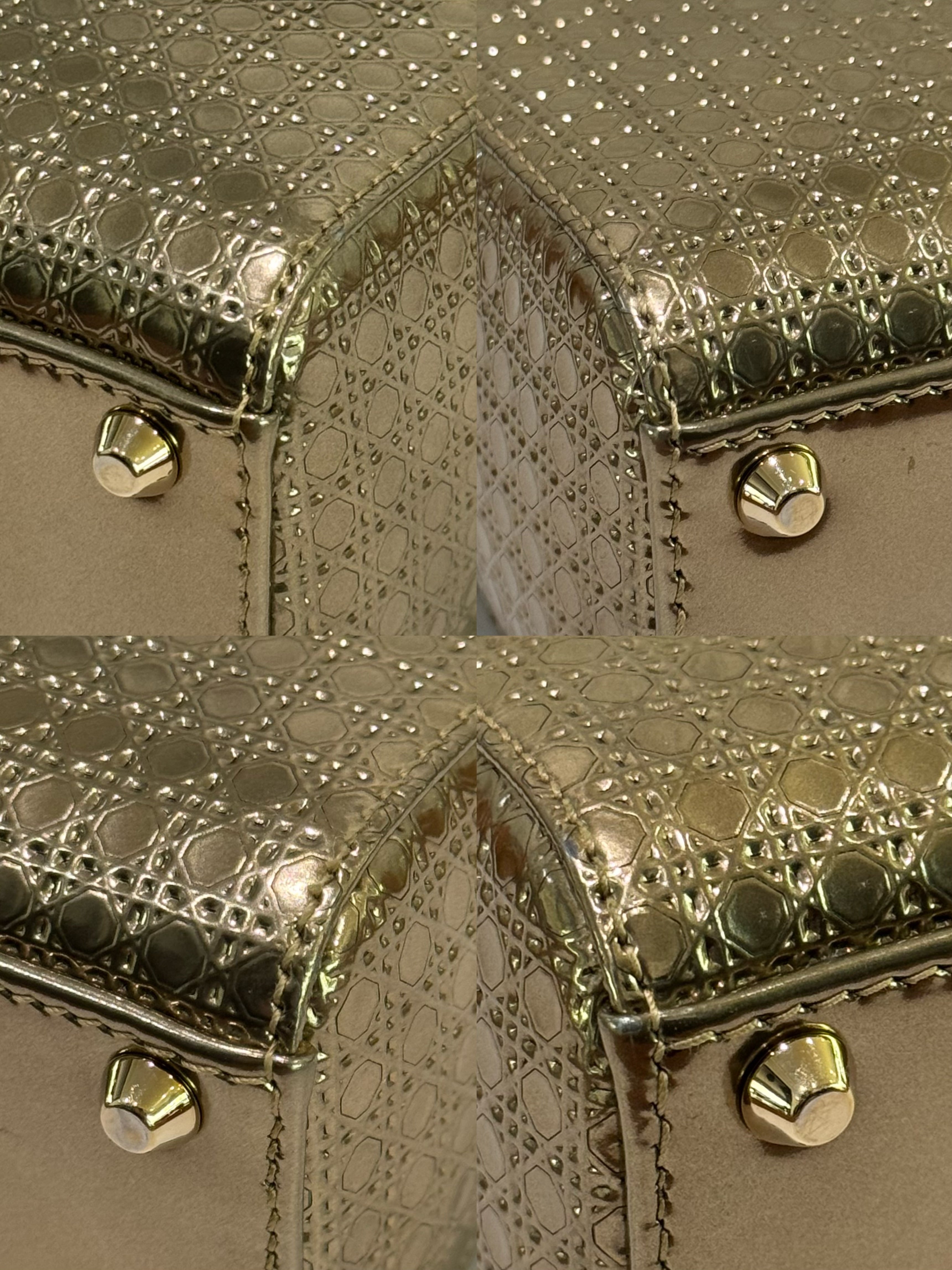 DIOR LADY DIOR SMALL METALLIC LIMITED EDITION HANDBAG (3-GUSSET)