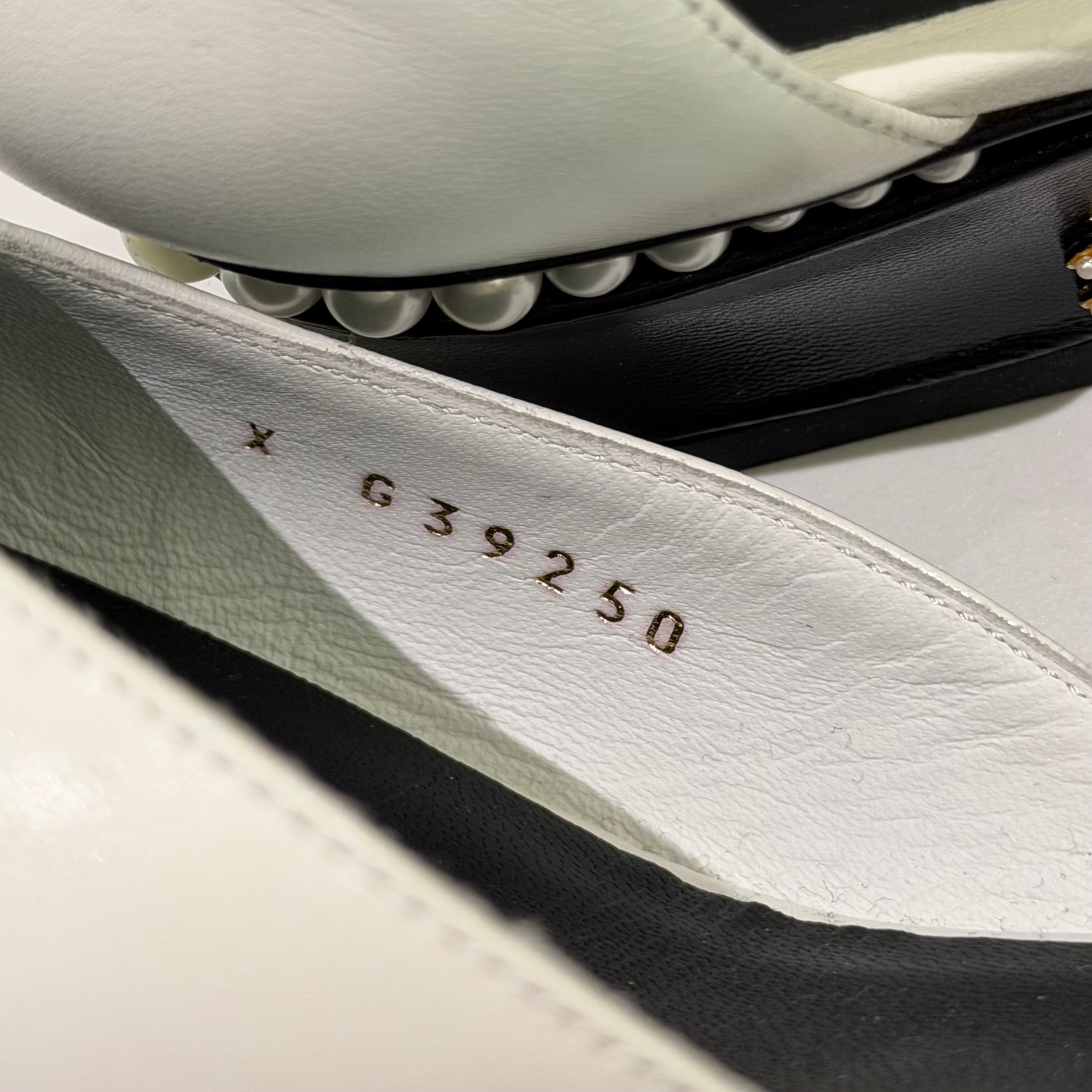 Chanel Pearl Heel Mary Jane Lambskin Shoes