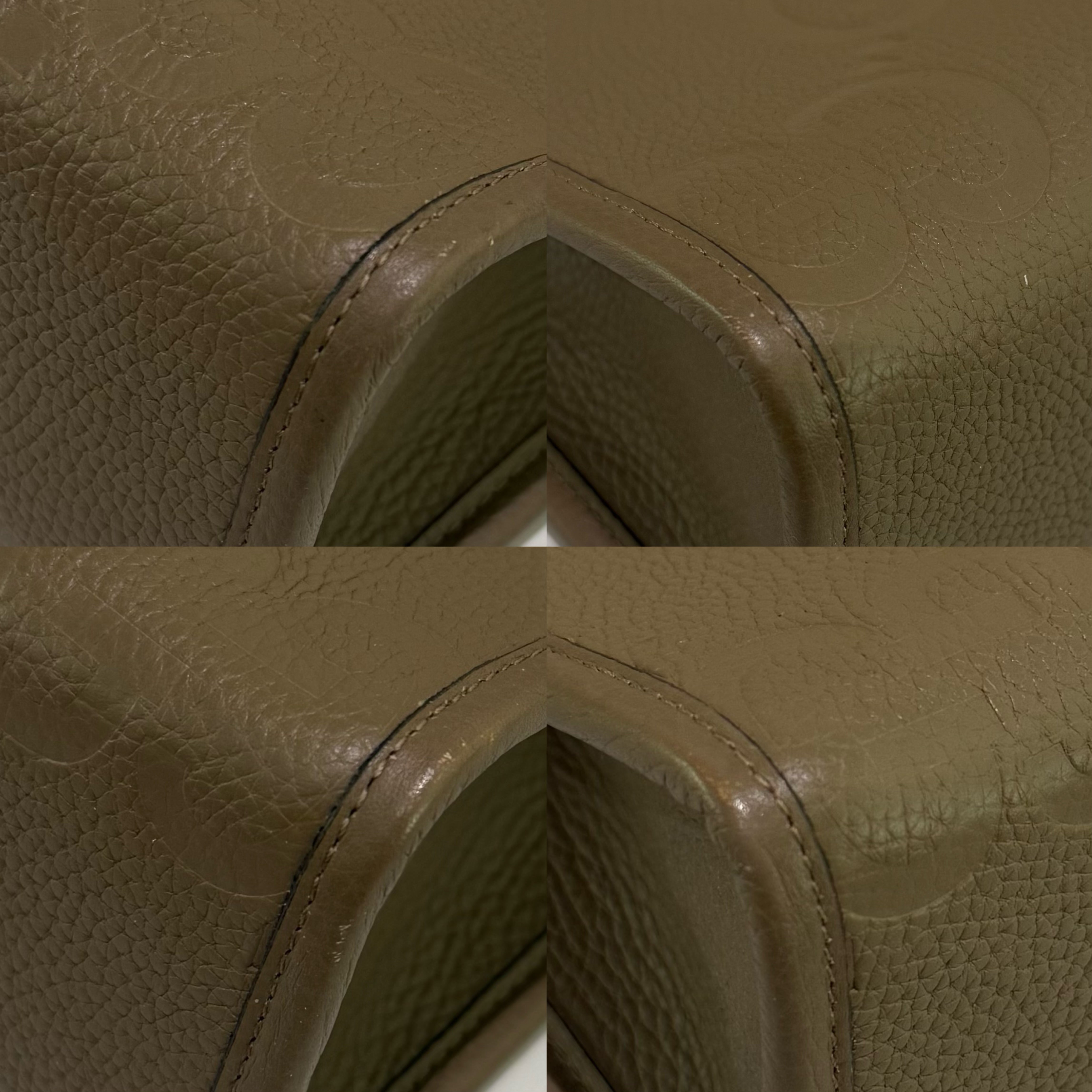 GUCCI CLUTCH BAG BROWN GG LEATHER