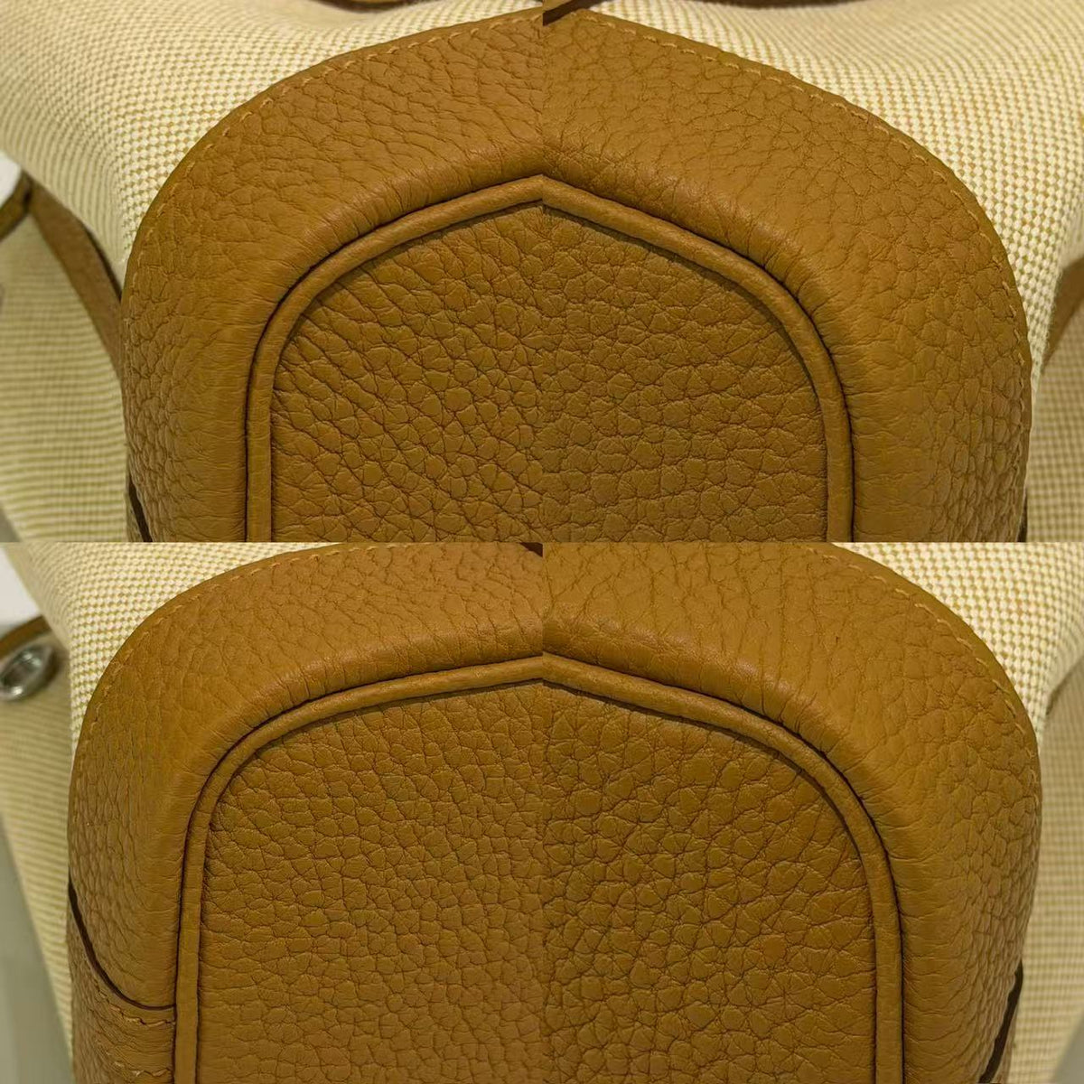 Hermes Mini Garden Party Sesame Canvas and Leather