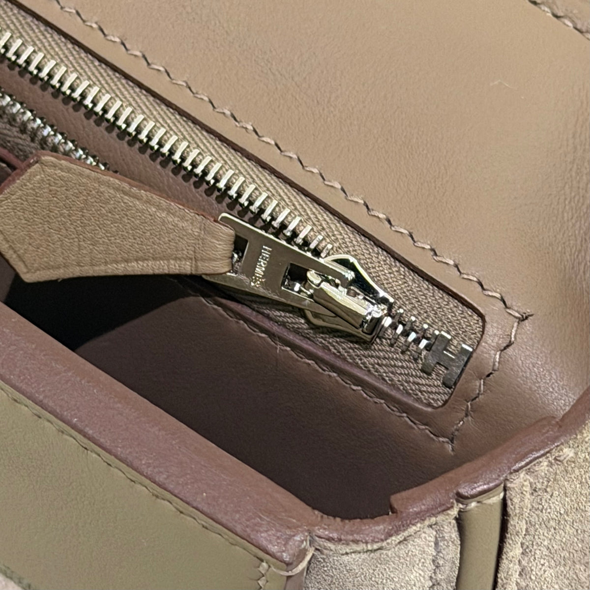 Hermes 24/24 Mini Etoupe Suede and Leather (Stamp K)