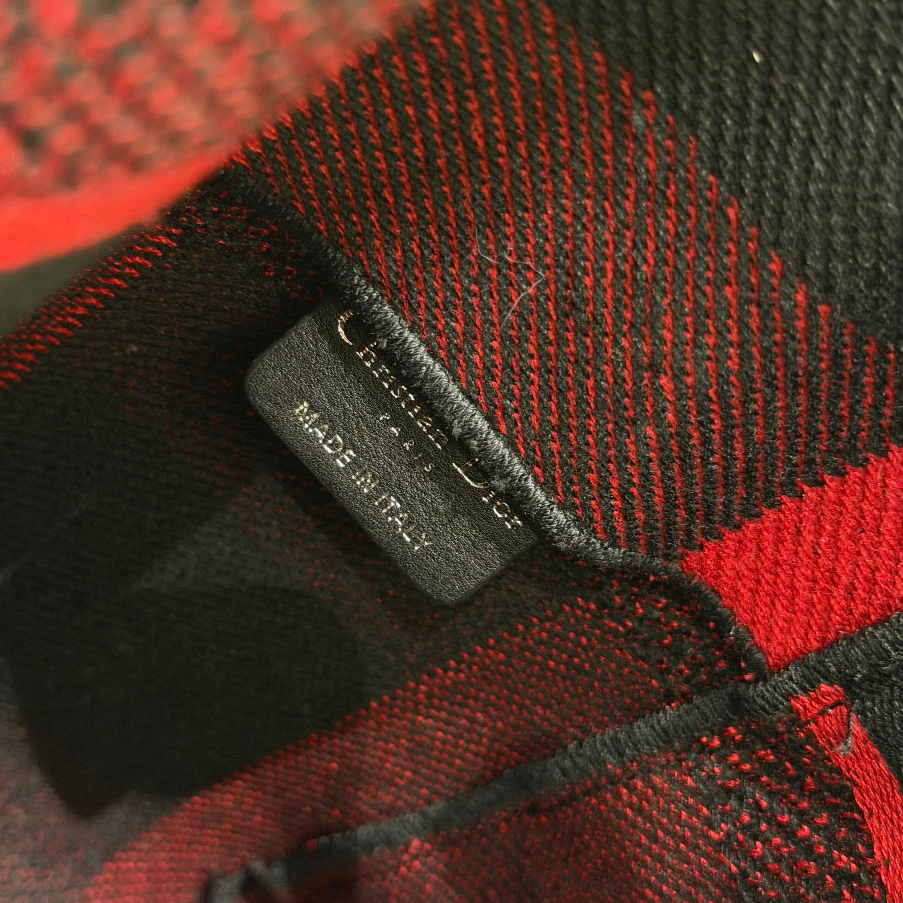 Dior Red & Black Striped Canvas Messenger Bag (Medium)