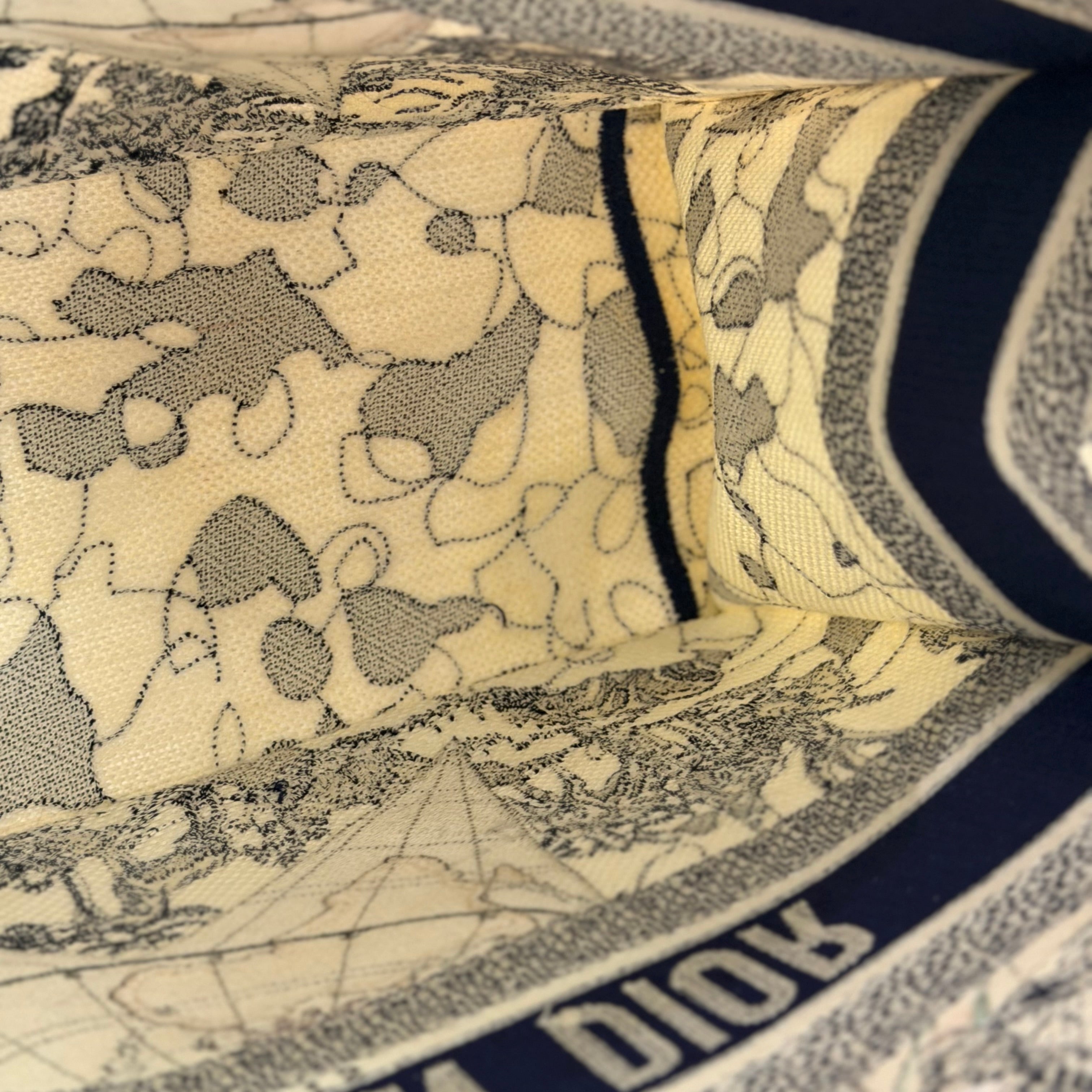 DIOR Blue & White Nautical Embroidery Star Tote Bag