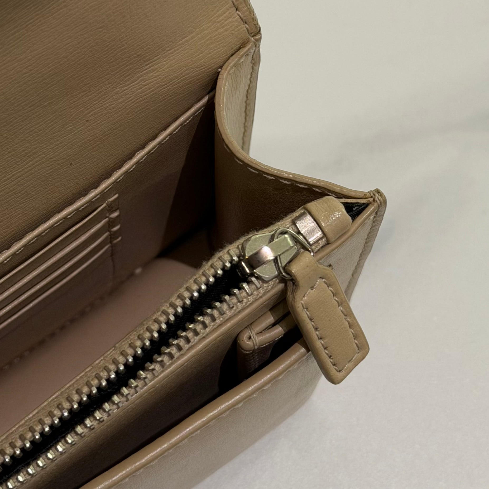 Saint Laurent Sunset Mini Chain Bag Beige