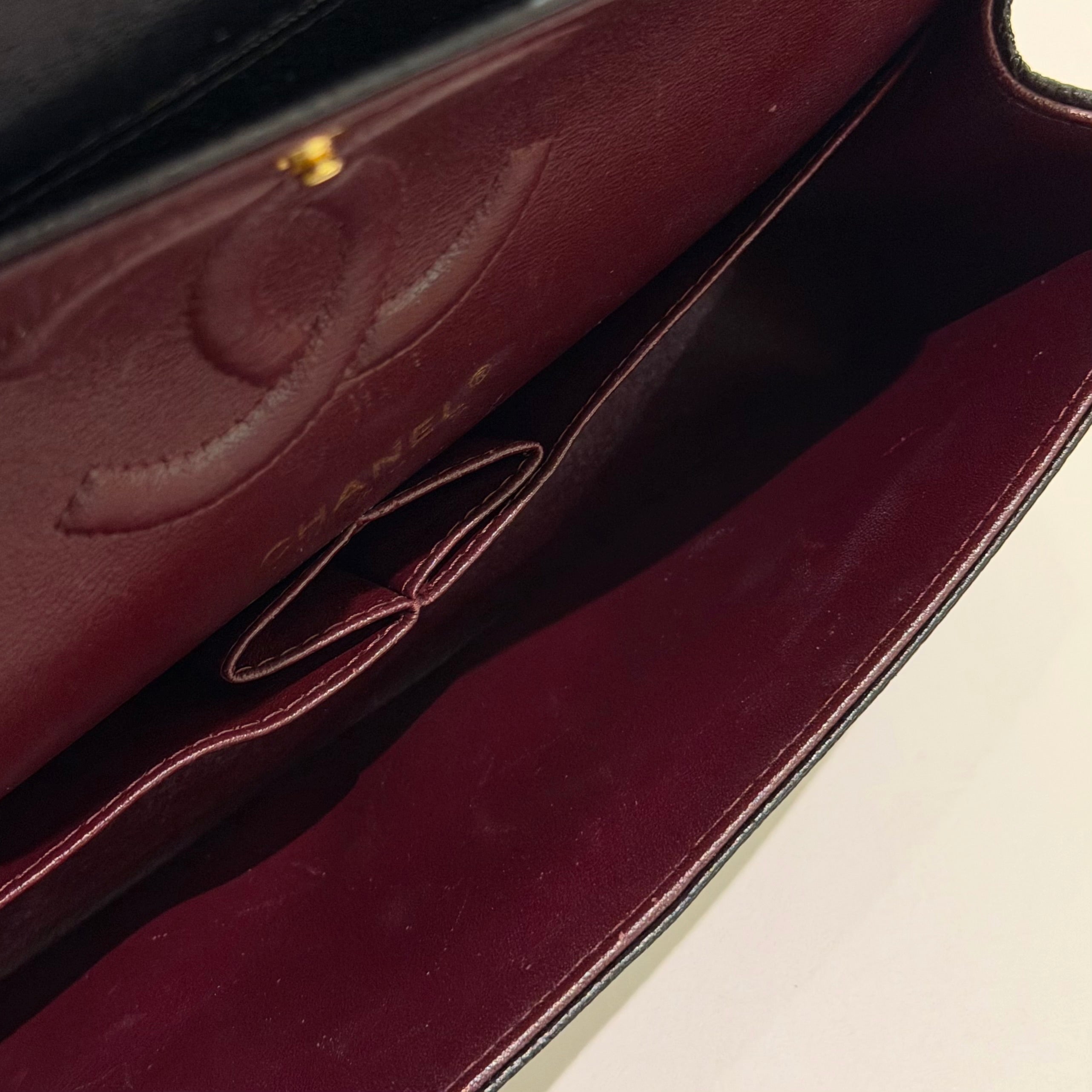Chanel Classic Flap Medium Black Caviar Leather with Gold Hardware (Authenticity Card Version)