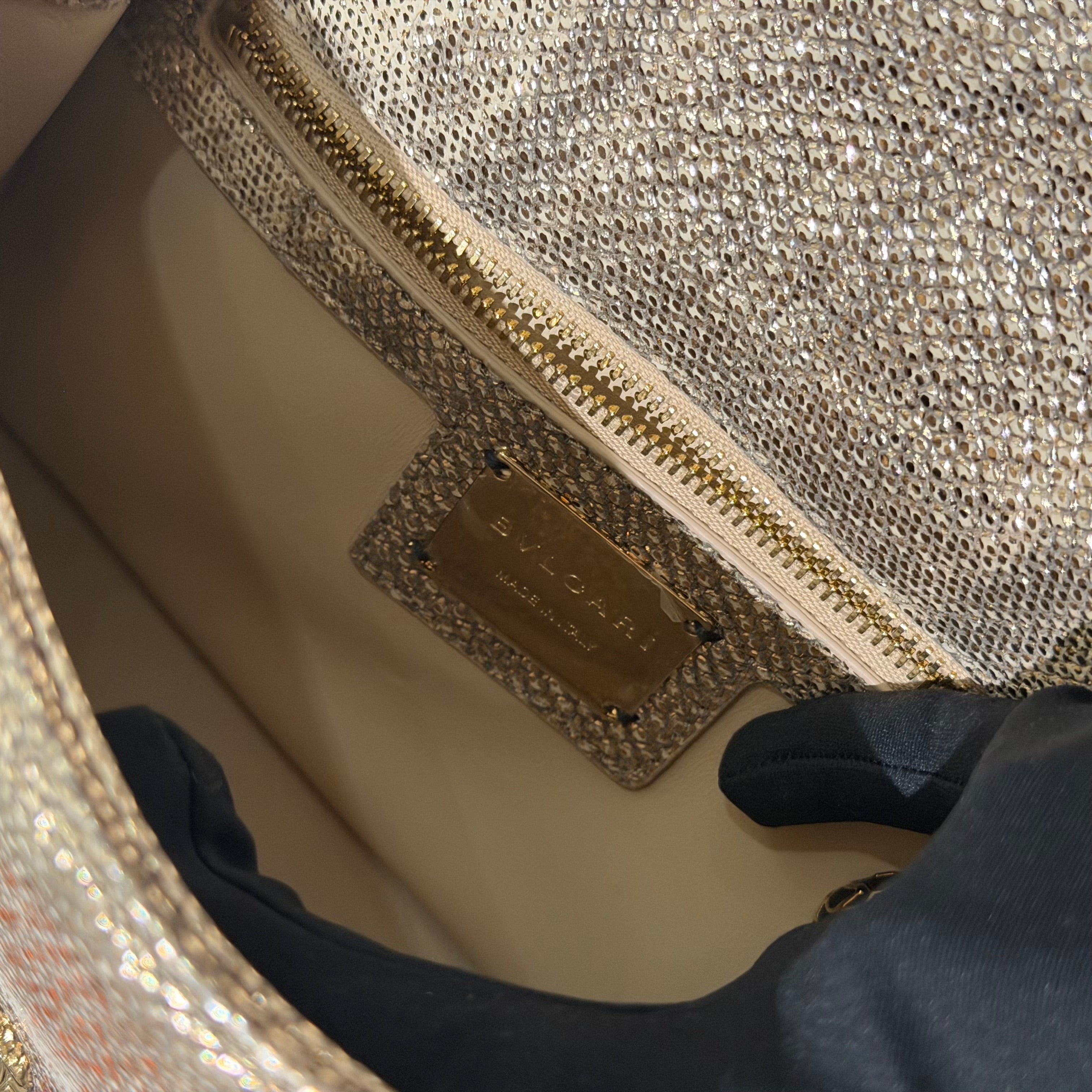 Bvlgari Serpenti Cabochon Black Pearl Stingray & Watersnake Crossbody Bag