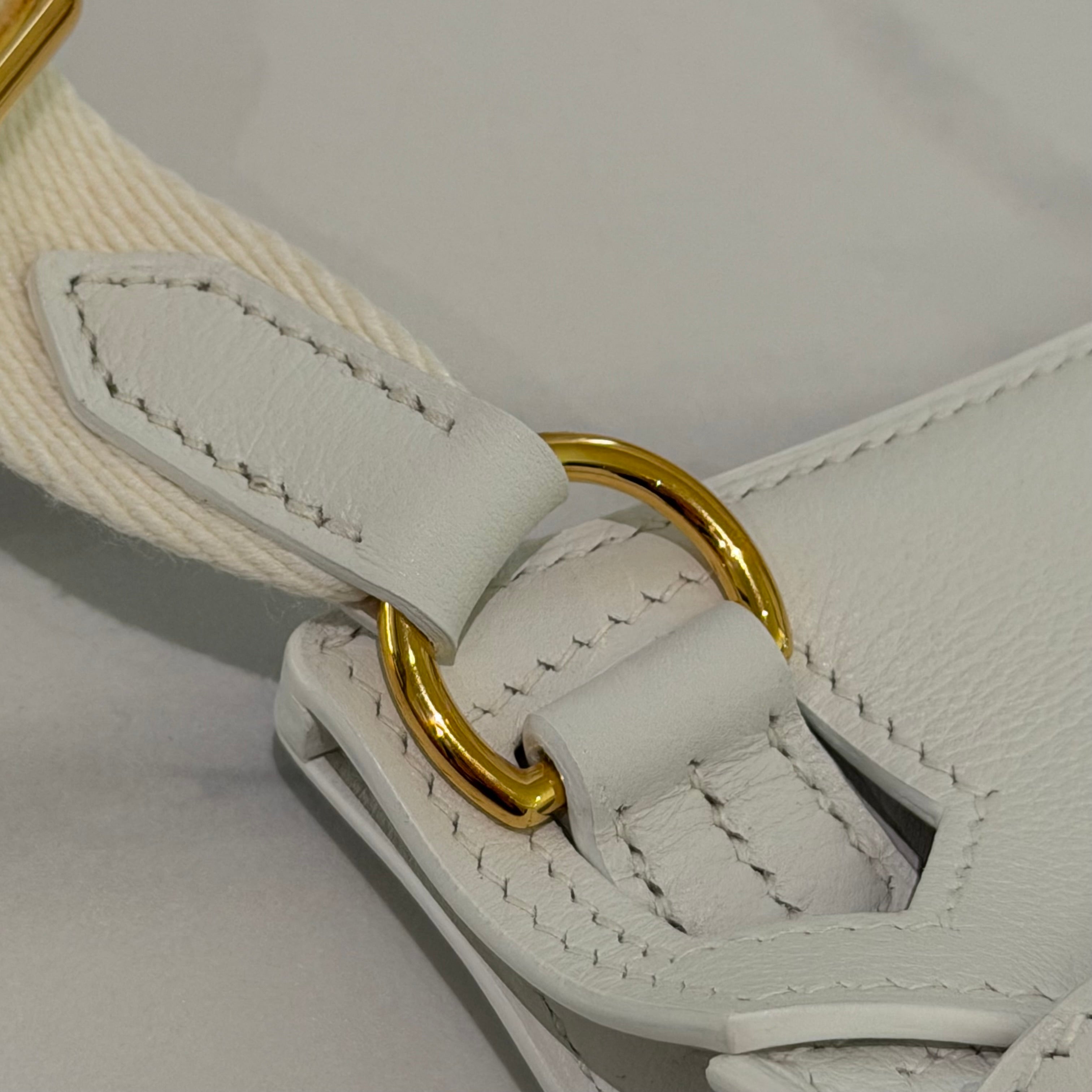 Hermes Jypsiere Mini White with Gold Hardware (W Stamp)