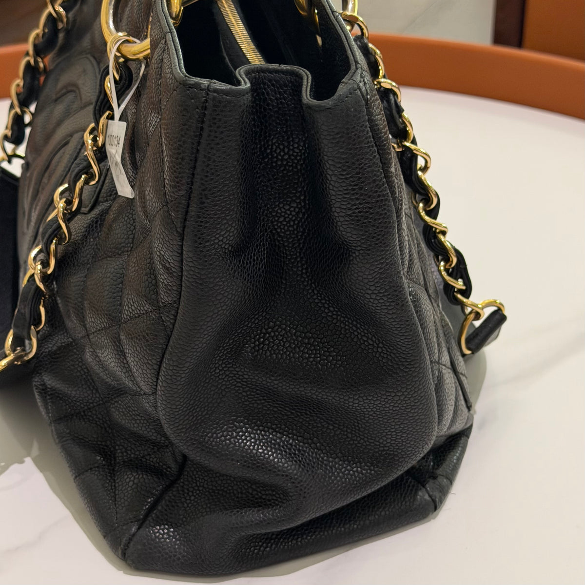 Chanel GST Grand Shopping Tote Black Caviar Leather with Gold Hardware