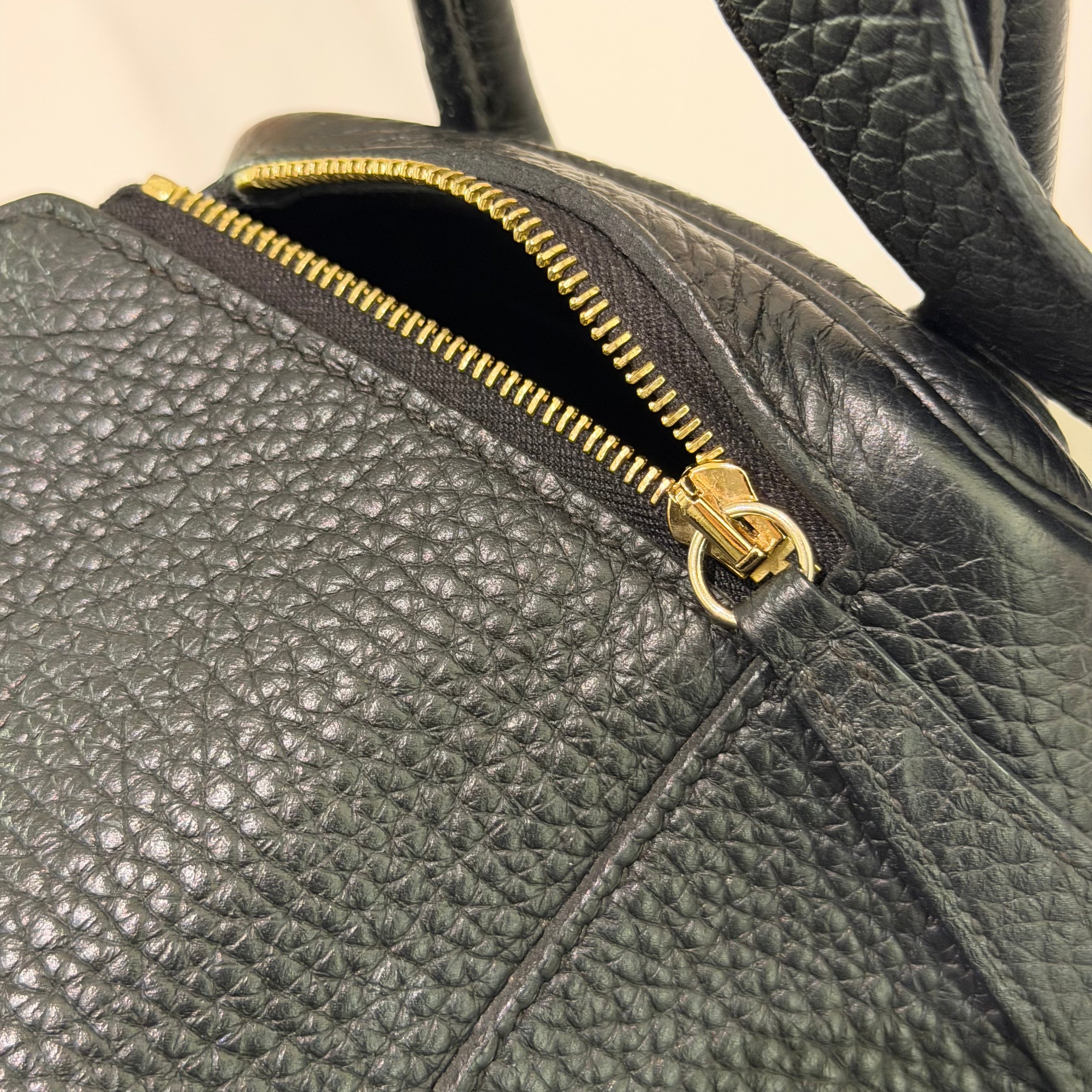 Hermes Mini Lindy Black with Gold Hardware (Stamp W)