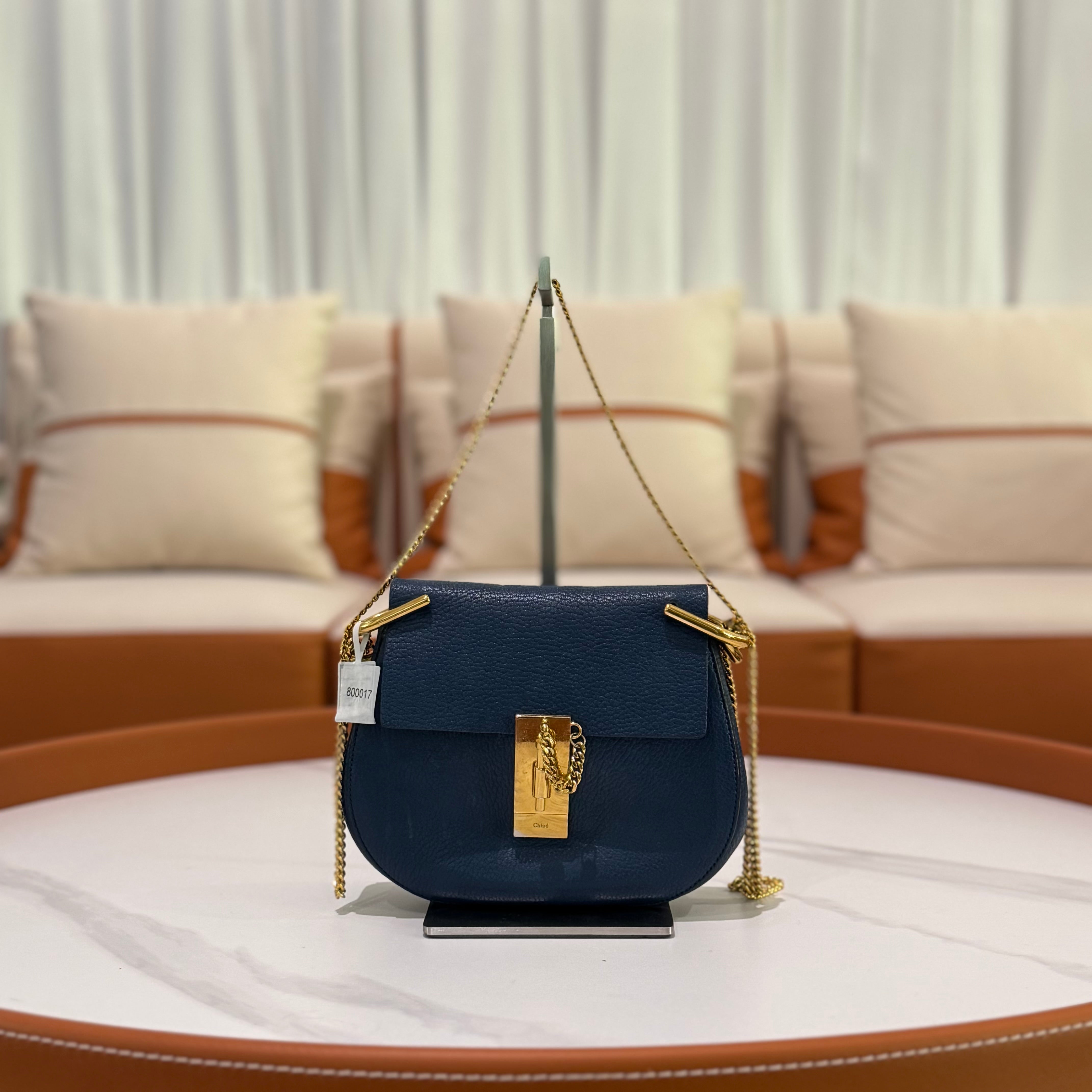 CHLOÉ MINI DEEP BLUE LEATHER “PIGGY” BAG