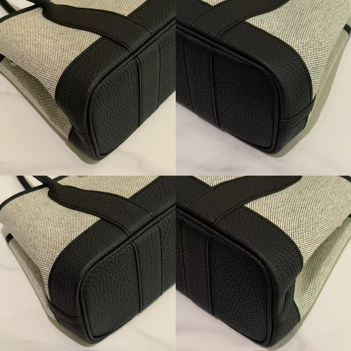 Hermes Mini Garden Party Black Canvas and Leather