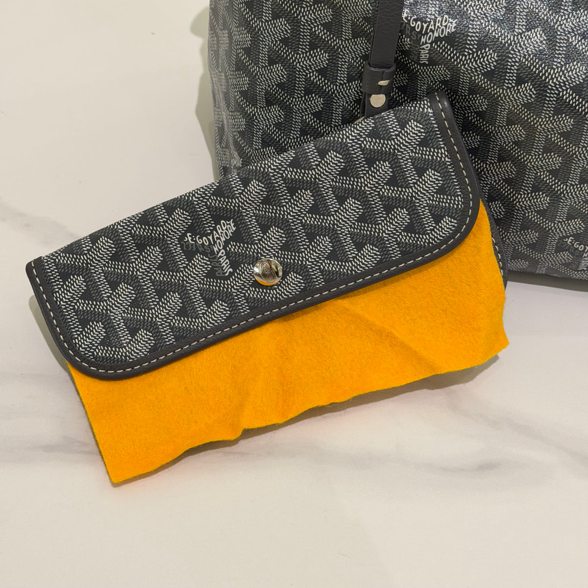 Goyard Hobo Bag Grey with Heart Painting